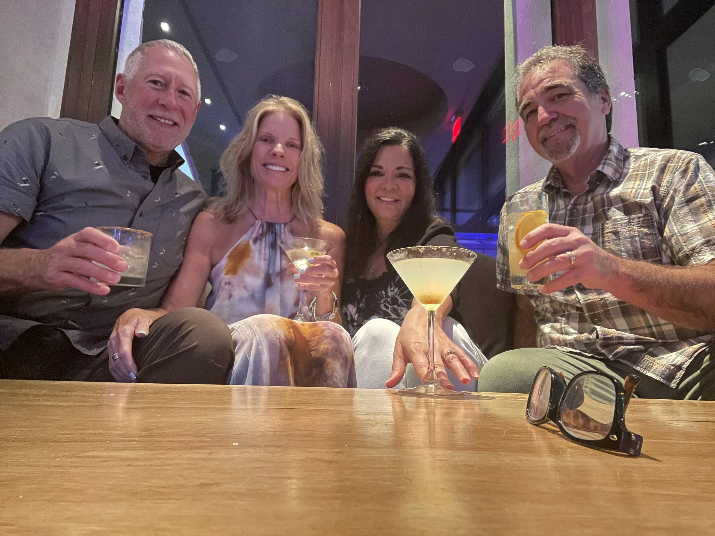  First night cocktails after a beautiful sunset 