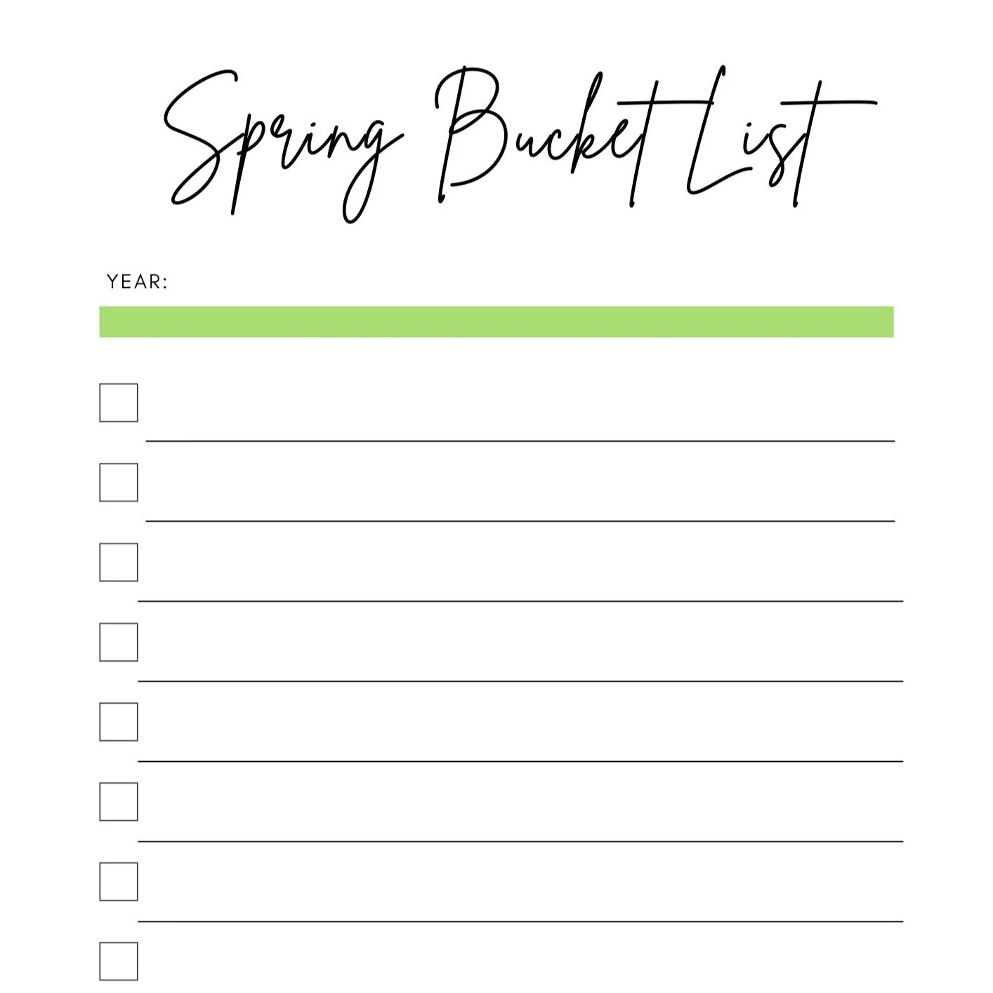 Free Download: Spring Bucket List