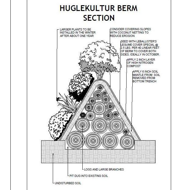 What does hugelkultur look like on a large scale? We decided to find out! Hugelkultur berms use buried logs or branches that retain moisture, and act as a slow-release fertilizer for the plants growing on top.  In this case, the berm also functions a