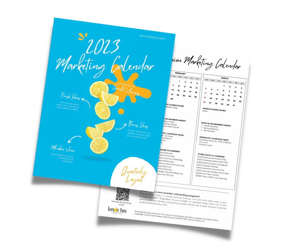 2023 credit union marketing calendar — Lemon Tree Creative - Credit Union Marketing