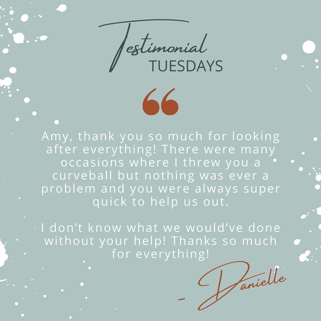 TESTIMONIAL TUESDAY! I&rsquo;ve got another beautiful love note to share this week. Thank you so much to my amazing clients who send these in, they honestly mean the world to a small business like me 🥰

Thinking of hiring a coordinator to make sure 