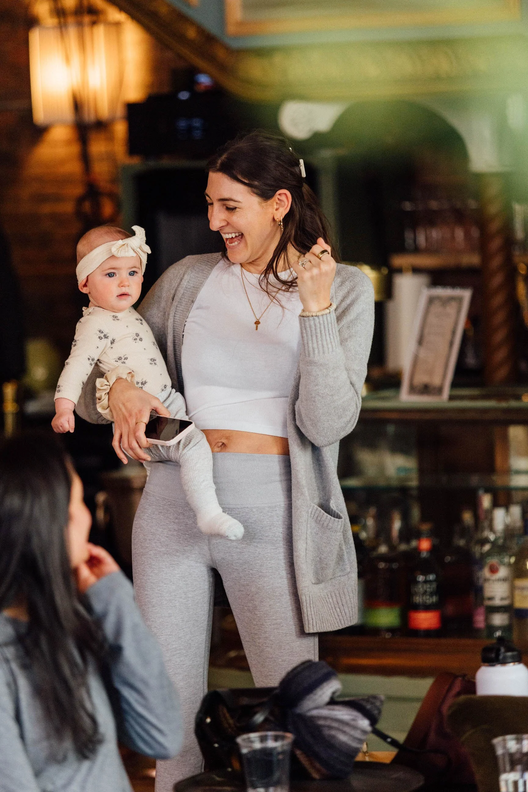 new mom enjoying time with other moms