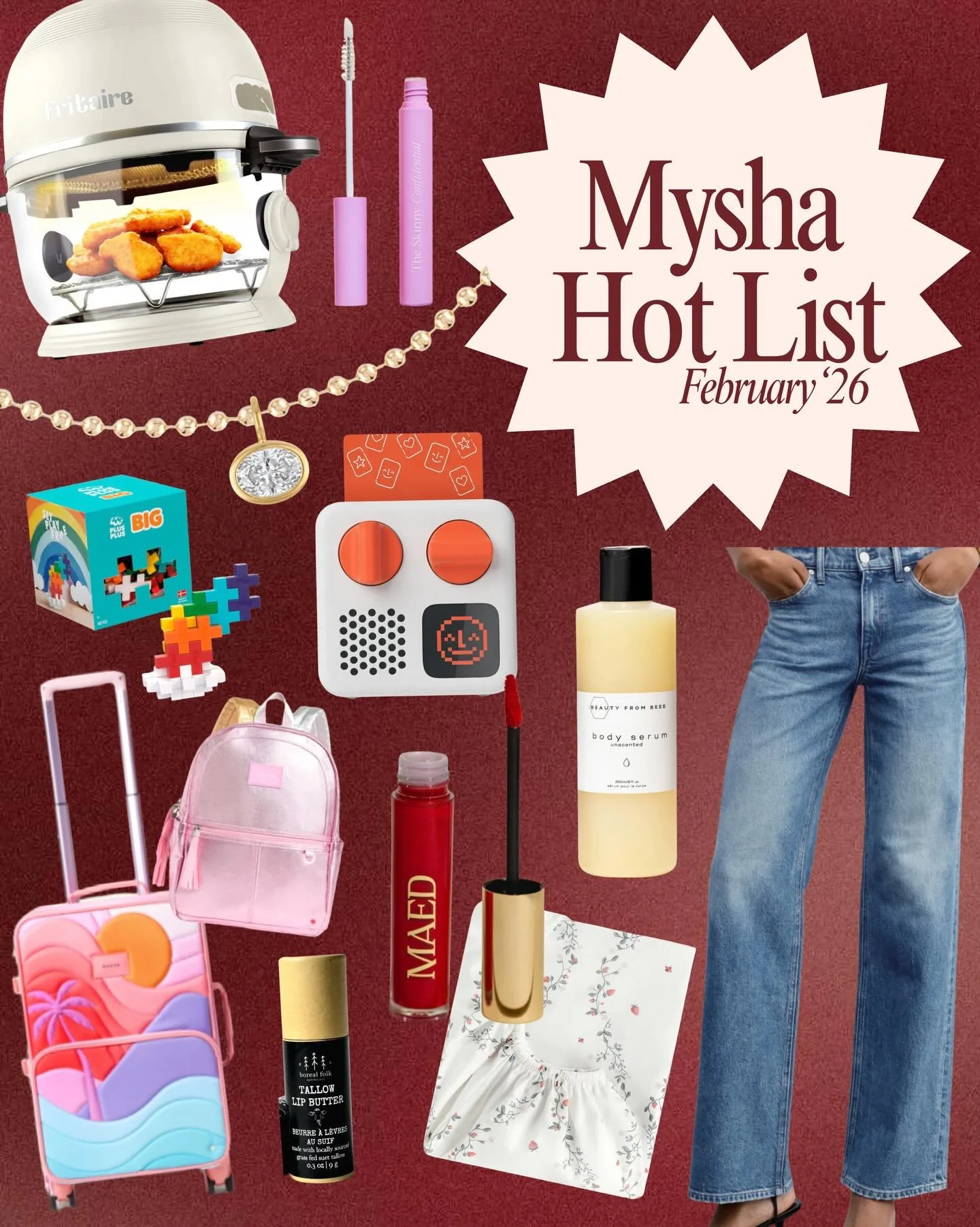 February Hot List, curated by Mysha mom Alexandra Loeb, @alexandraloeb ✨

A no-nonsense edit of the non-toxic favorites she truly loves and uses &mdash; clean essentials, thoughtful kid-friendly finds, and brands that support healthy development, giv