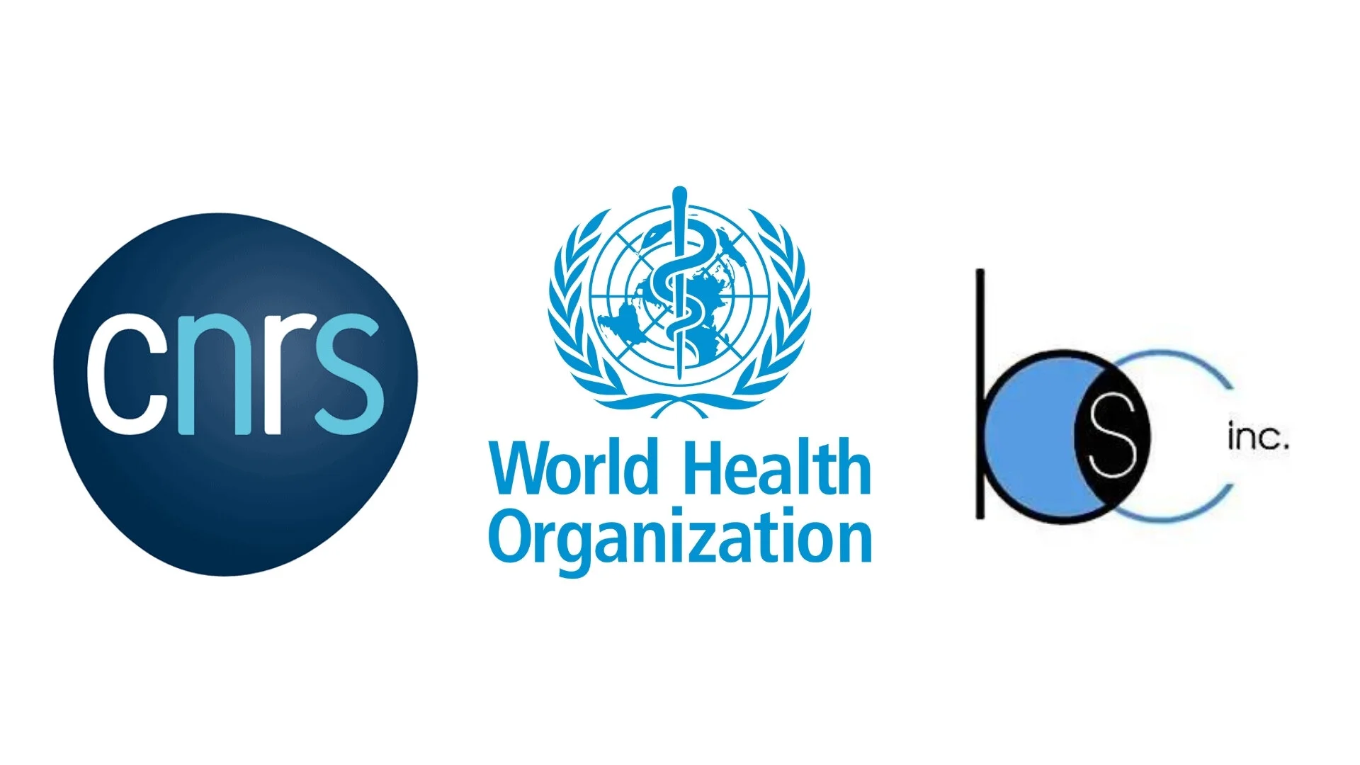 Logos of CNRS, WHO, and ISOCTEA, featuring a blue globe with a rack of the World Health Organization and a circular design with the letters ISOCTEA.