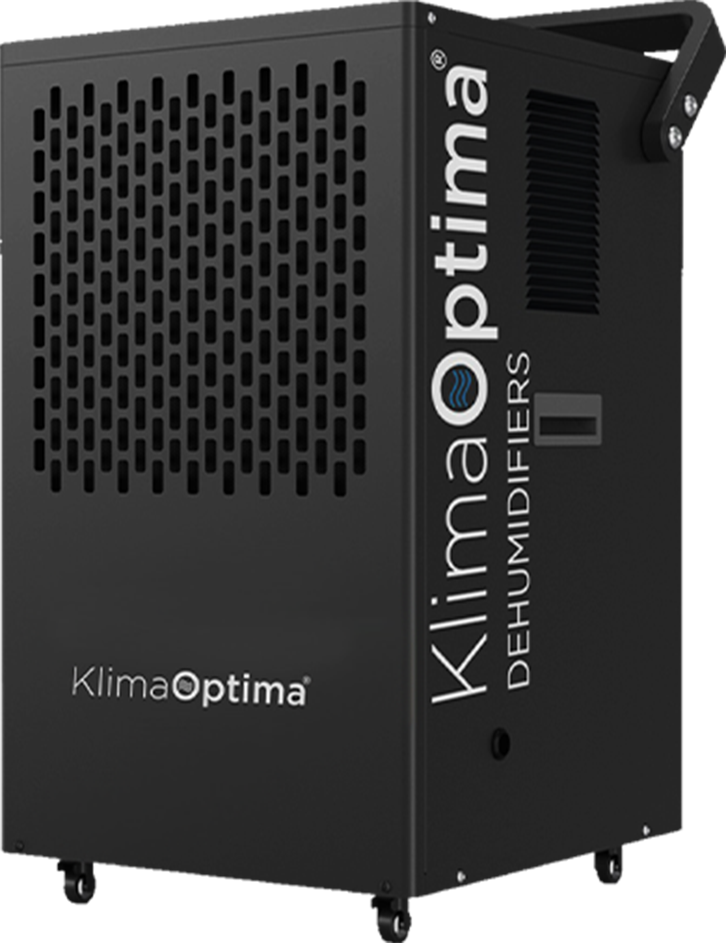 Klima Optima KD-8138G portable industrial dehumidifier – high-capacity commercial moisture control unit with durable black housing.
