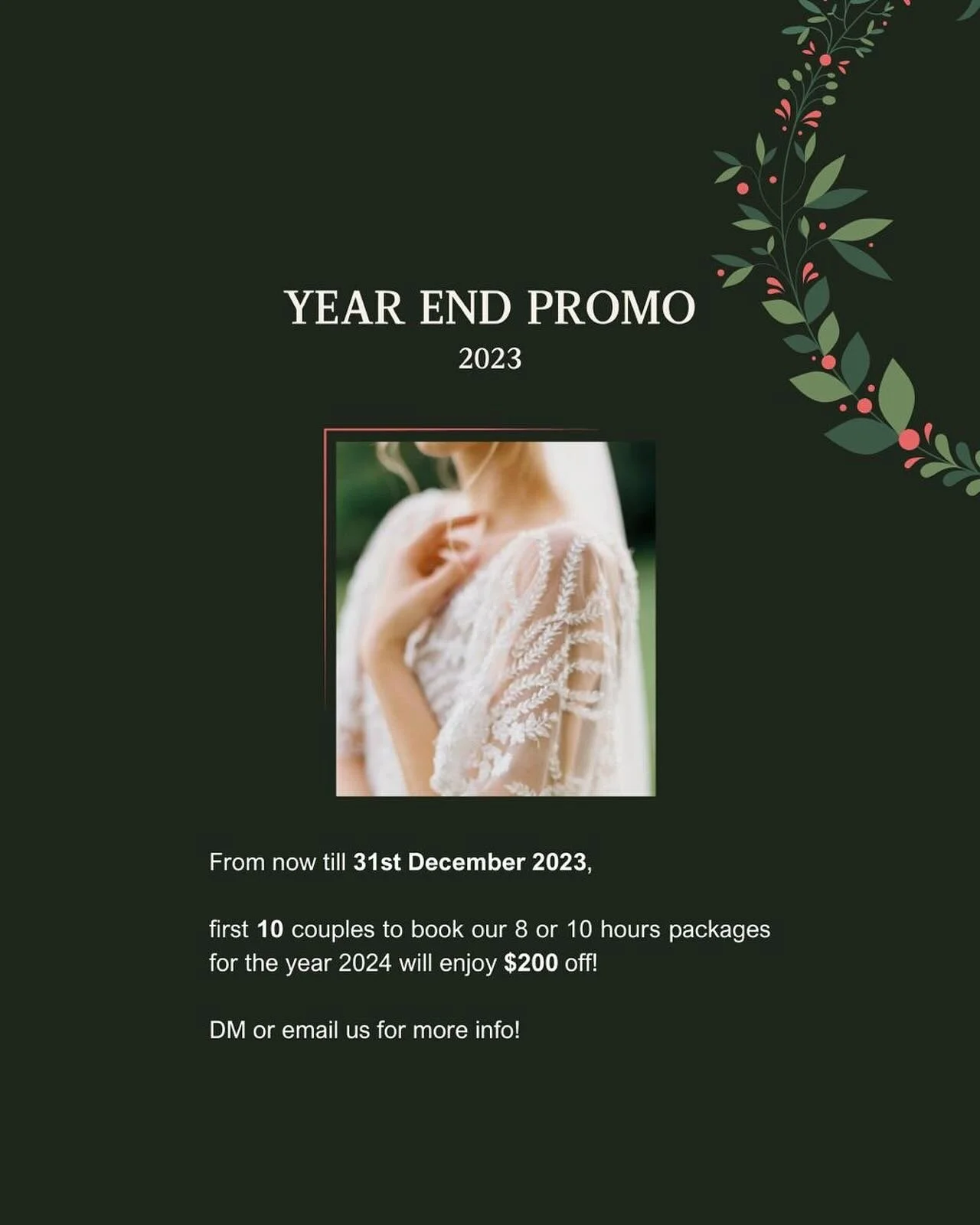 As we bid farewell to another incredible year, we invite you to embark on a journey of love and commitment with our special Year-End Promo.

Offer ends on 31st December 2023 and is subject to availability.