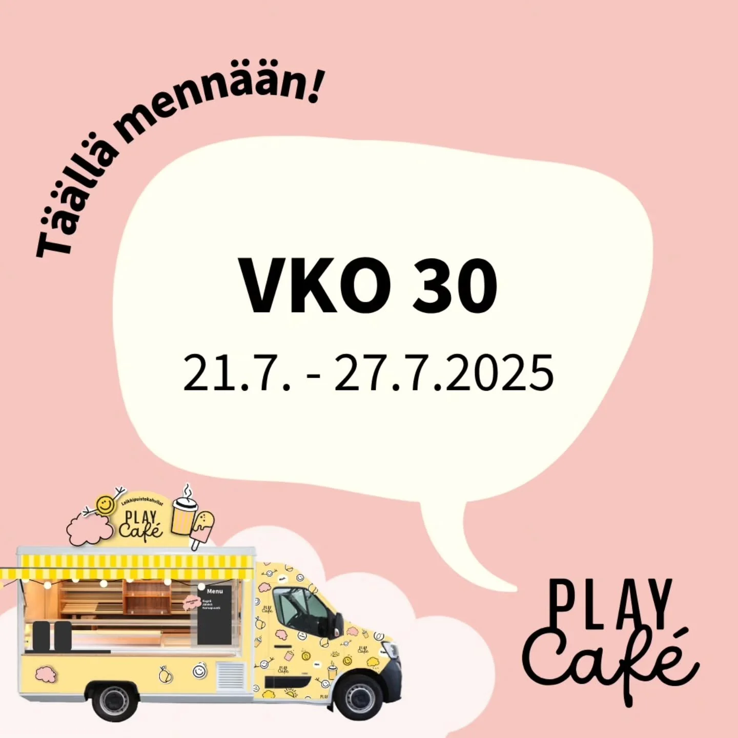 Play Caf&eacute;-leikkipuistokahvilat liikkeell&auml; 21.7 - 27.7.2025 ☀️

Viikko alusta loppuun t&auml;ynn&auml; ihania puistovierailuja ja mahtavaa ohjelmaa! 🤗&nbsp;
T&auml;ll&auml; viikolla todella toteutuu viihtyminen niin lapsille kun aikuisill