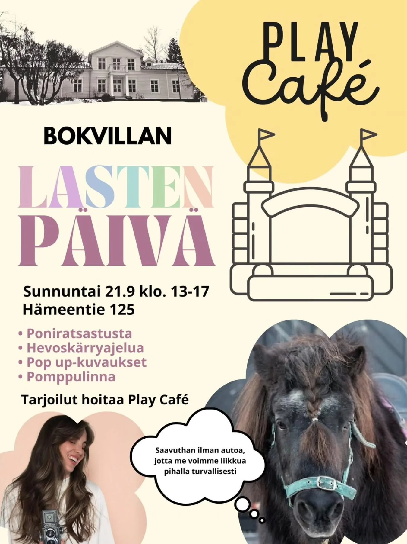 Sunnuntaille ohjelmaa!

Helsingin Arabiassa ihana Lastenp&auml;iv&auml; klo 13-17, paljon kivaa puuhaa ja mukavaa ajanvietett&auml;!🎉

🦄Poniratsastusta ja hevosk&auml;rry ajelua j&auml;rjest&auml;&auml; Rusutj&auml;rven hevospalvelut

📸Ihana valok