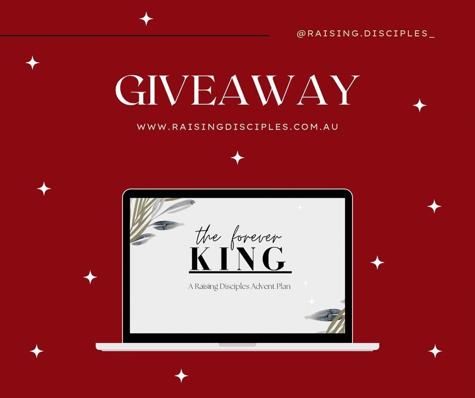 ✨GIVEAWAY!✨

Tag a friend and go into the draw to win a copy of &ldquo;The Forever King Advent Plan&rdquo; for each of you. 

Each separate comment is one entry. Post it to your stories and tag me for an extra 5 entries. 

Entries close Sunday night 