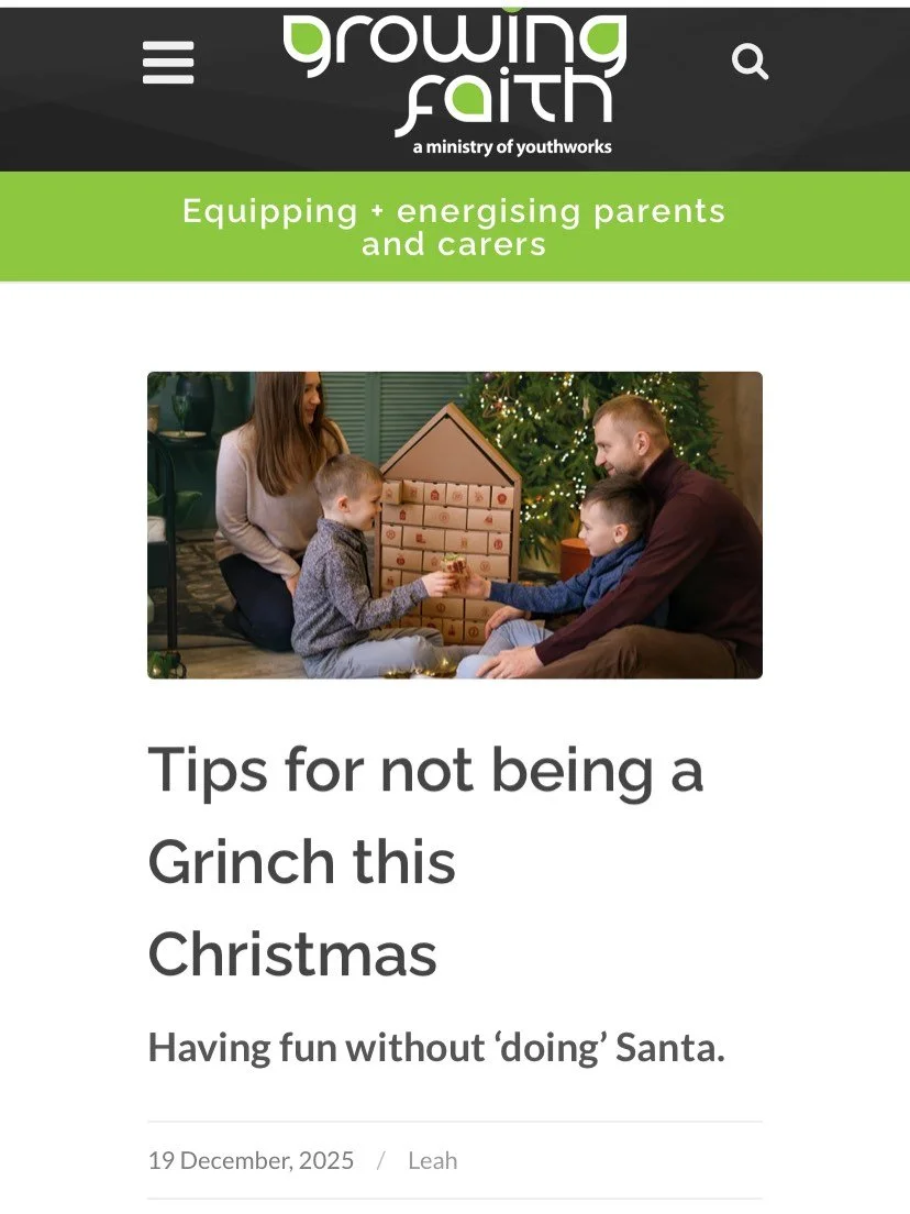 Have you found it difficult to manage the &ldquo;Santa&rdquo; expectations this December? 
Have a read of my article on the Growing Faith website about not being a Grinch! I&rsquo;ve given you just a snippet here. 

I touch on topics like:
🎅🏻 What 