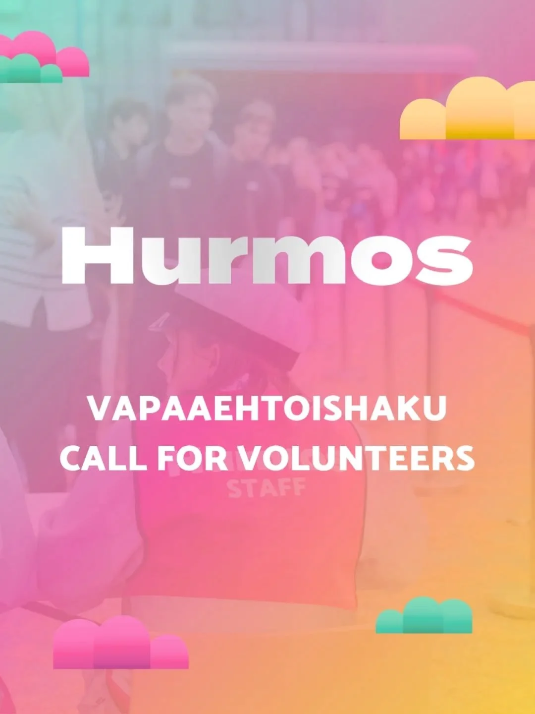Hurmoksen vapaaehtoishaku on nyt auki! ✨️

Me haluamme sinut! Vapaaehtoisena osallistut Hurmoksen j&auml;rjest&auml;miseen omalla panoksellasi. Vapaaehtoiset tekev&auml;t Hurmos-viikon aikana 4 tuntia vapaaehtoisty&ouml;t&auml; heille m&auml;&auml;r&