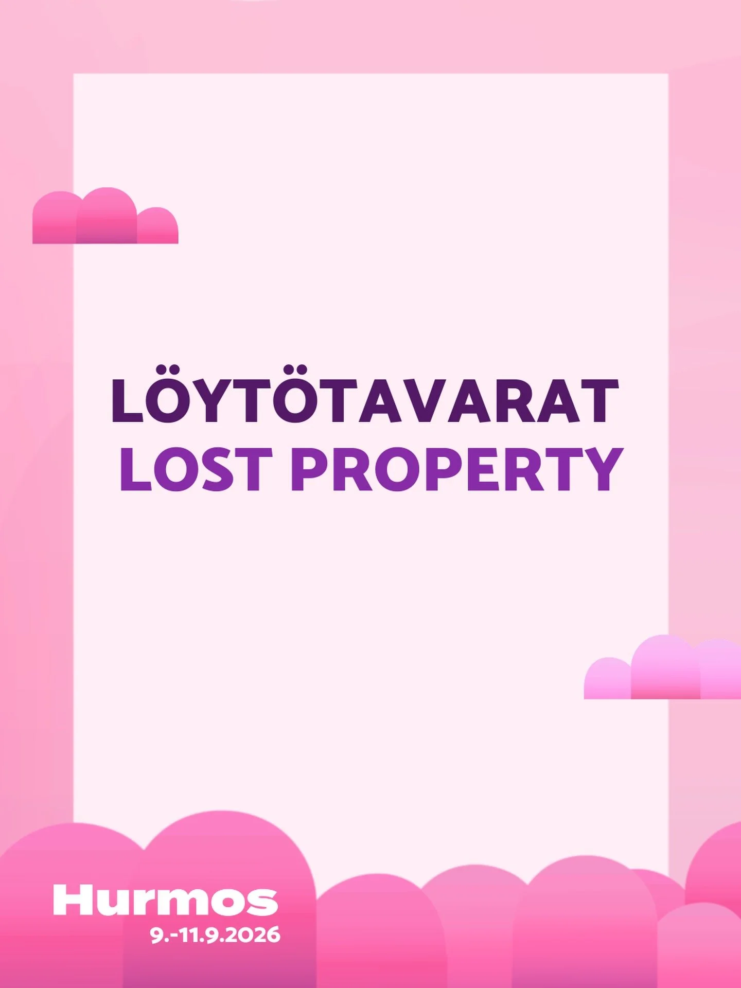 [FI-EN] L&Ouml;YT&Ouml;TAVARAT❗️

Hurmoksen tapahtuma-alueelta l&ouml;ytyneet l&ouml;yt&ouml;tavarat voi noutaa OYY:n palvelupisteelt&auml; aukioloaikojen puitteissa (ma-to klo 10-14, pois lukien lounastauko klo 11-12). S&auml;ilyt&auml;mme OYY:n pal