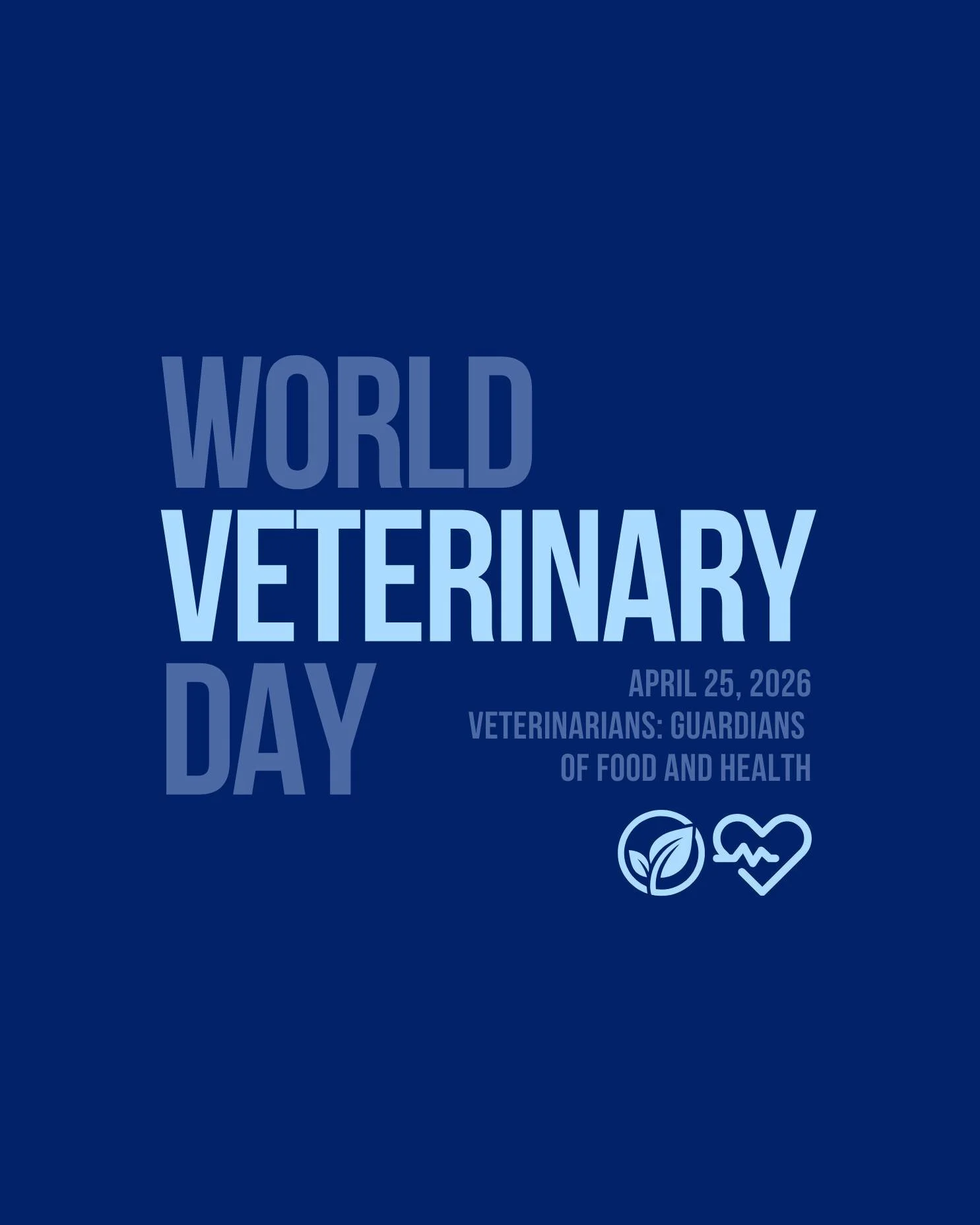 📅 World Veterinary Day 2026 &ndash; 25 aprile 

La Giornata Mondiale della Medicina Veterinaria si celebra ogni anno l&rsquo;ultimo sabato di aprile e richiama il ruolo del veterinario nella tutela della salute e benessere animale e della sua connes