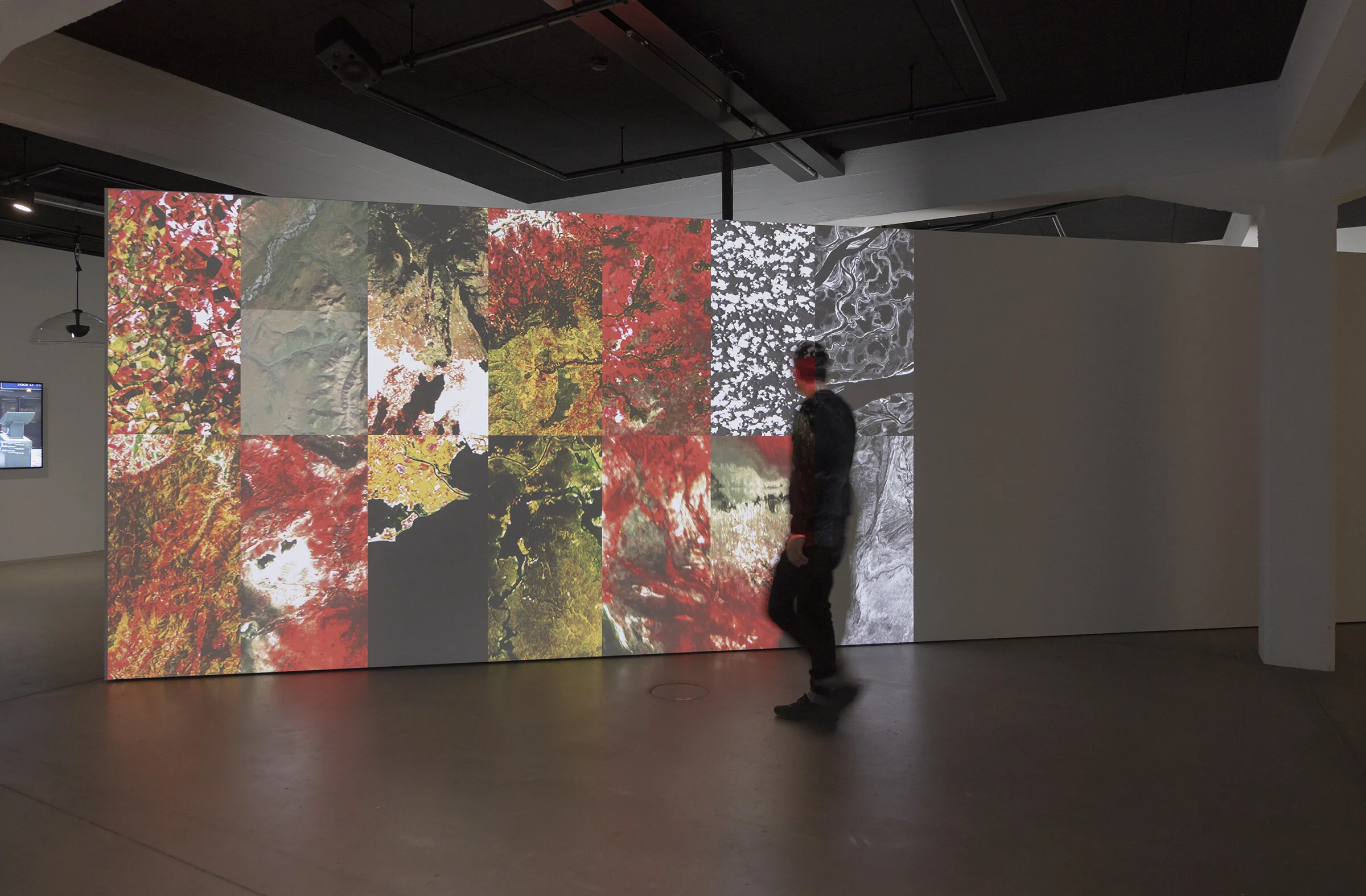 Quadrature, Supraspectives, 2020, Installation detail, «Shaping the Invisible World – Digital Cartography as an Instrument of Knowledge», 2021, HeK (House of electronic Arts Basel), Photo: Franz Wamhof