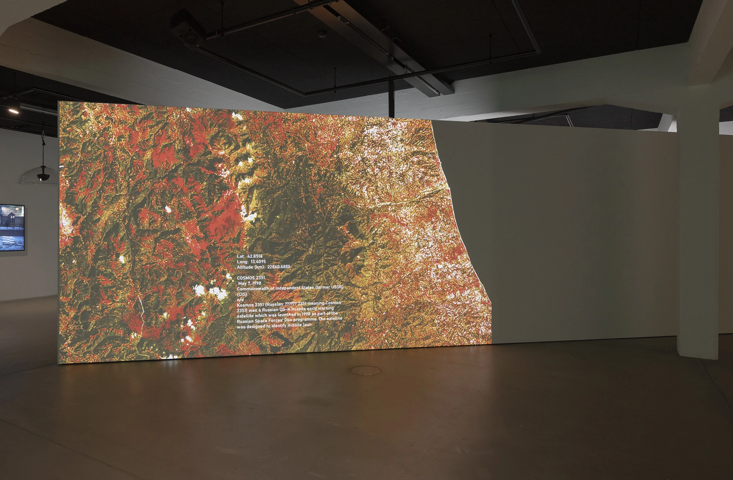 Quadrature, Supraspectives, 2020, Installation detail, «Shaping the Invisible World – Digital Cartography as an Instrument of Knowledge», 2021, HeK (House of electronic Arts Basel), Photo: Franz Wamhof