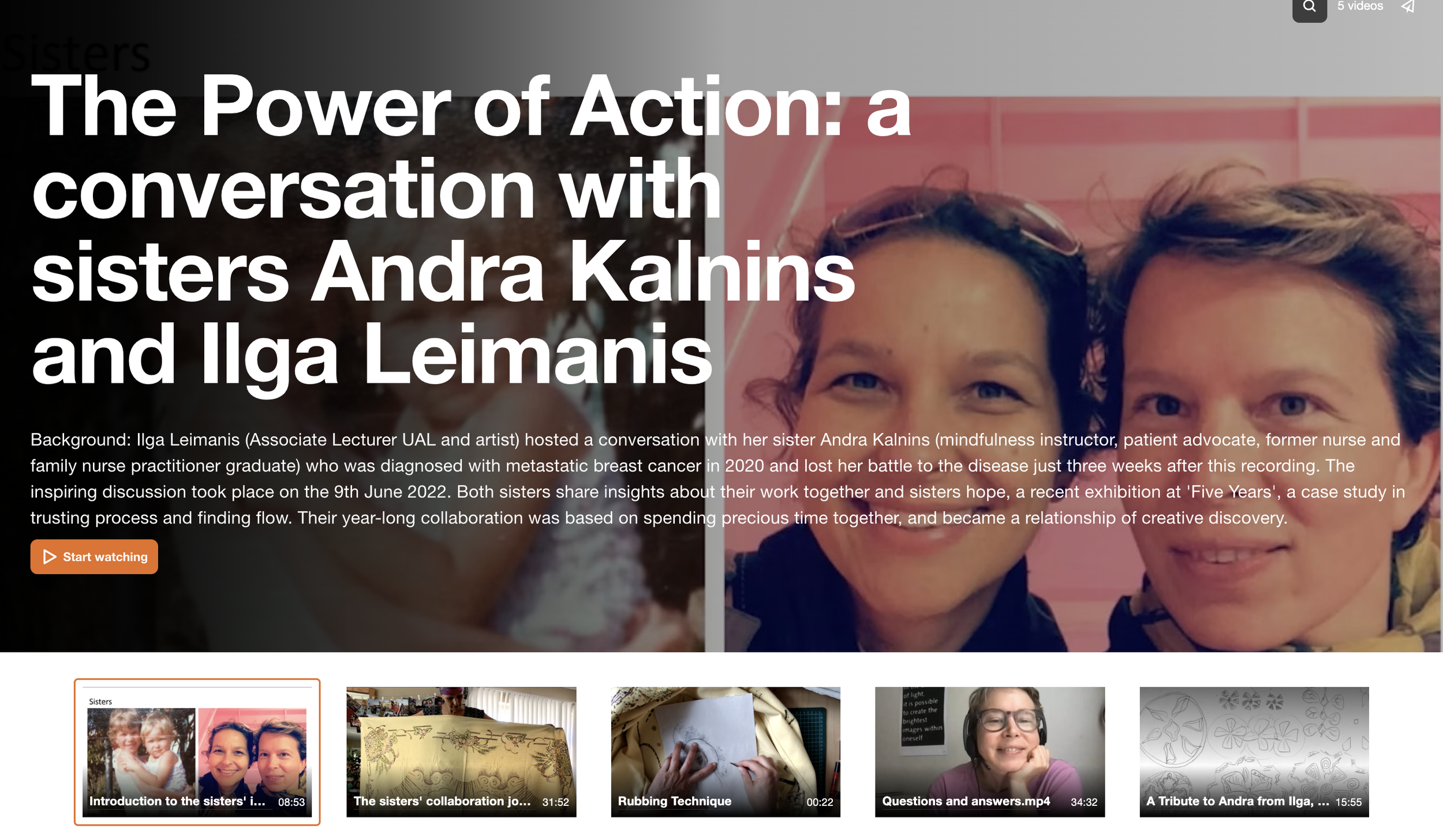 The Power of Action: Conversation with sisters Andra Kalnins and Ilga Leimanis 