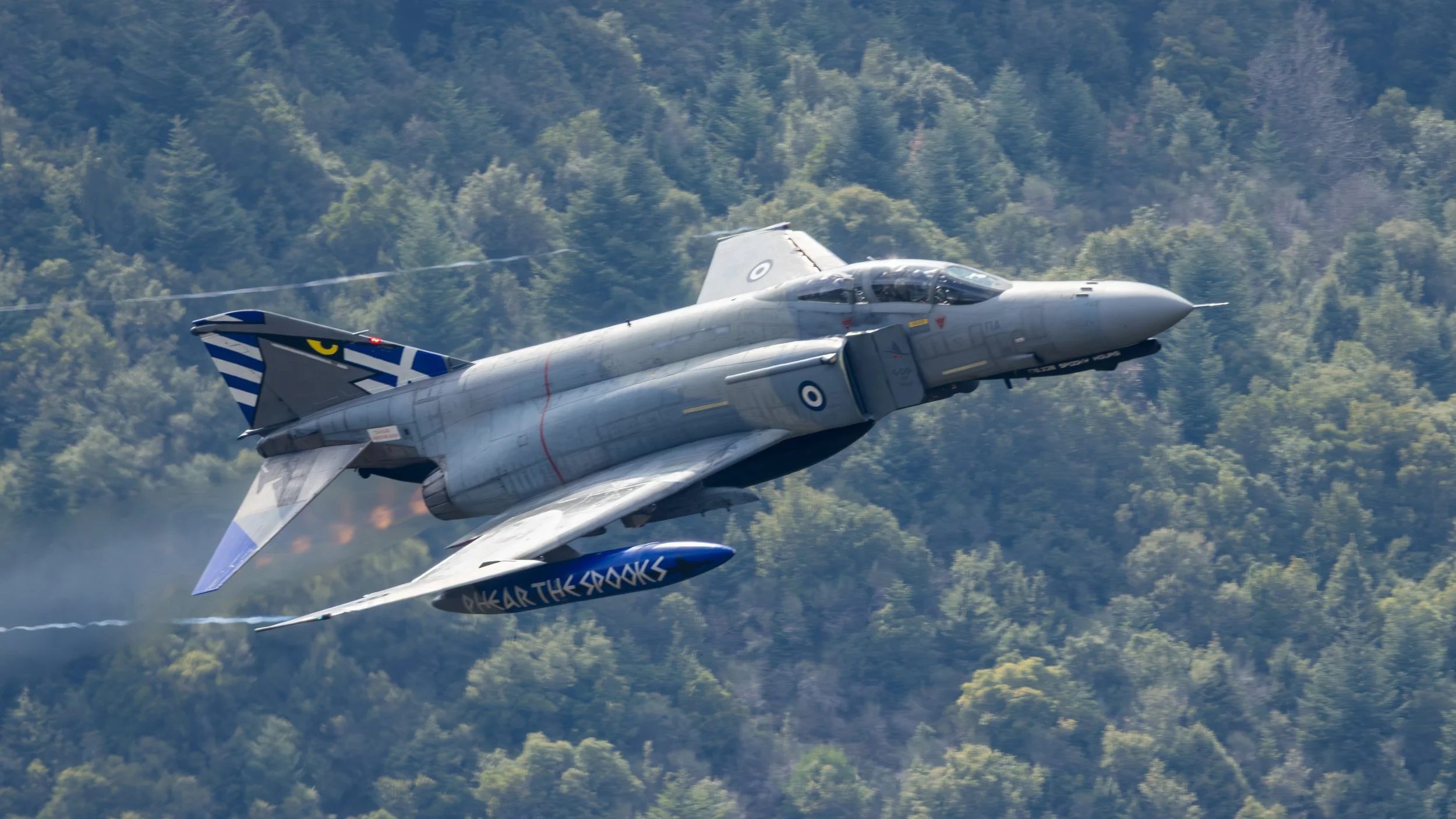 Greek Air force F-4E Phantom II special paint scheme phear the spooks Vouraikos valley Iniochos 26.jpg