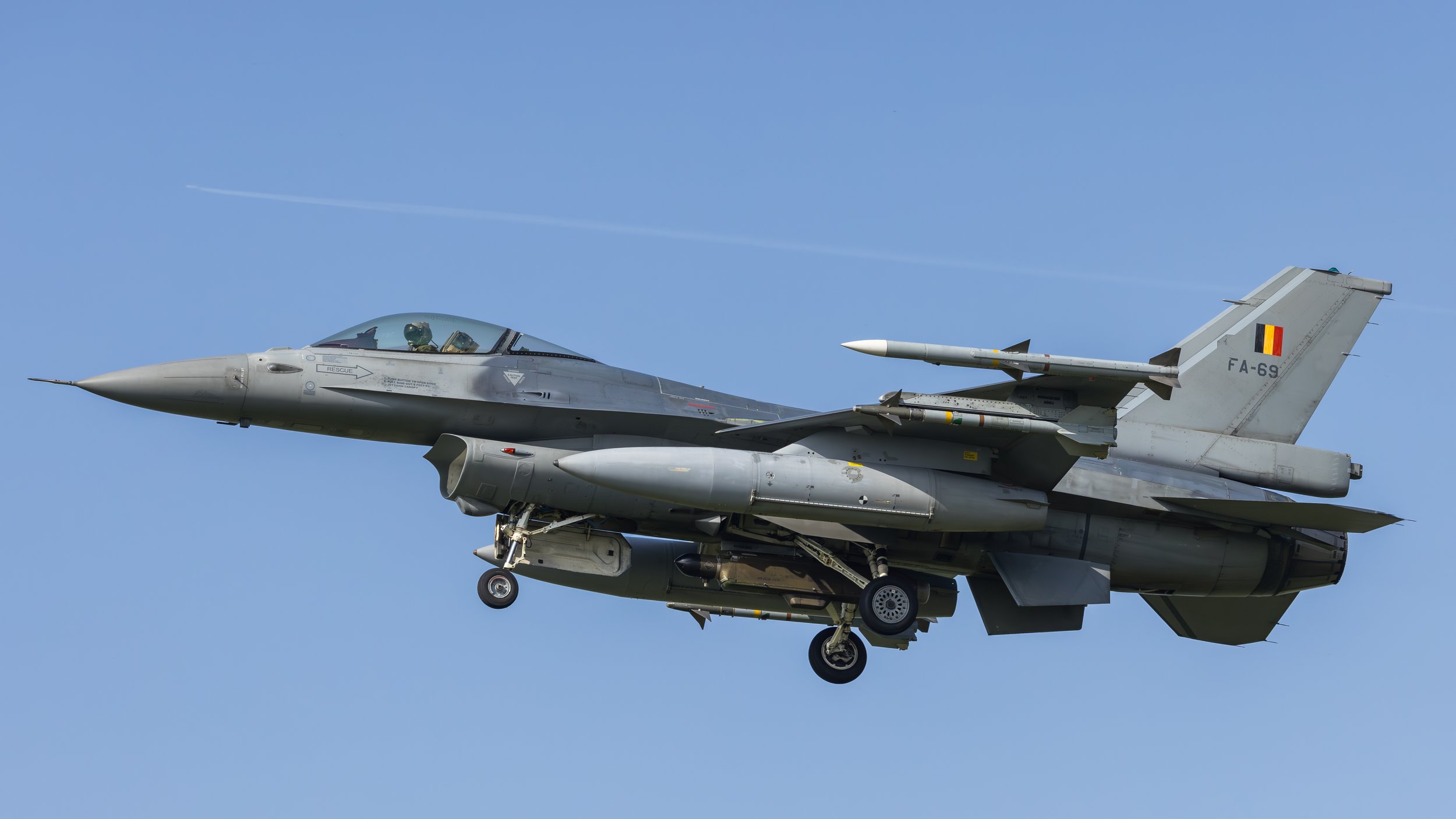BAF F-16A serial FA-69 Kleine-Brogel 09 Mar 2026