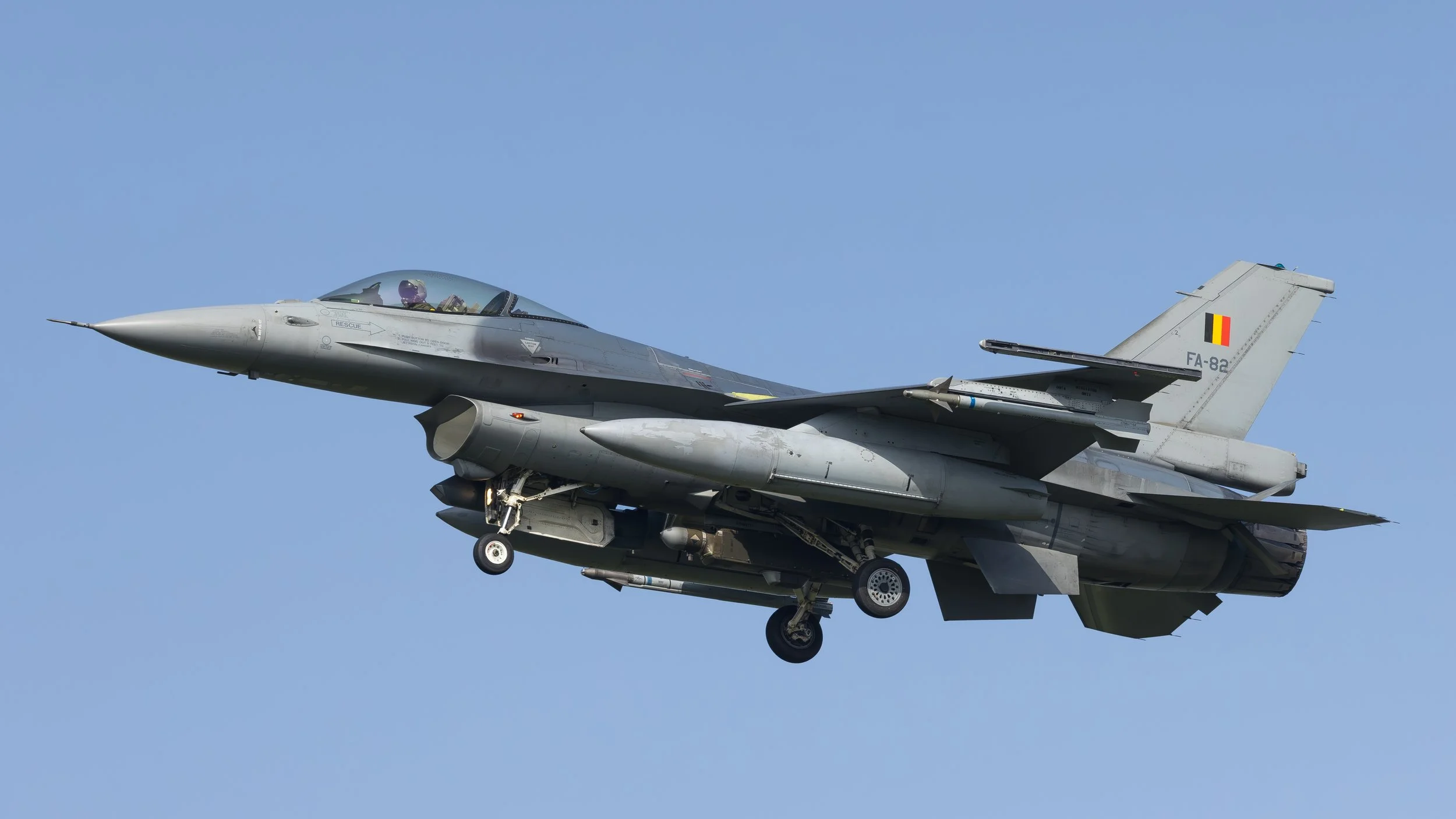 BAF F-16A serial FA-82 Kleine-Brogel 09 Mar 2026