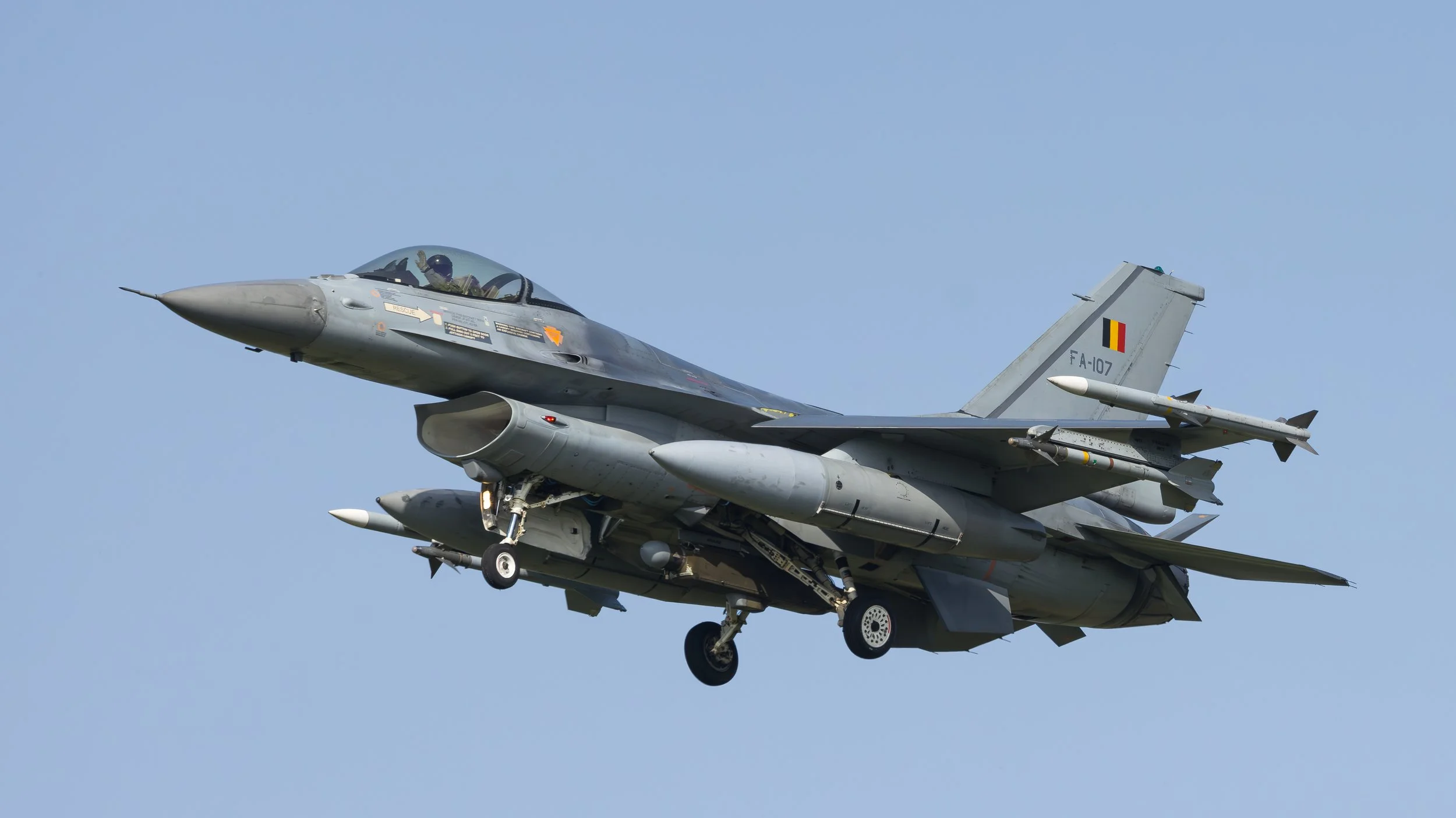 BAF F-16A serial FA-107 Kleine-Brogel 09 Mar 2026
