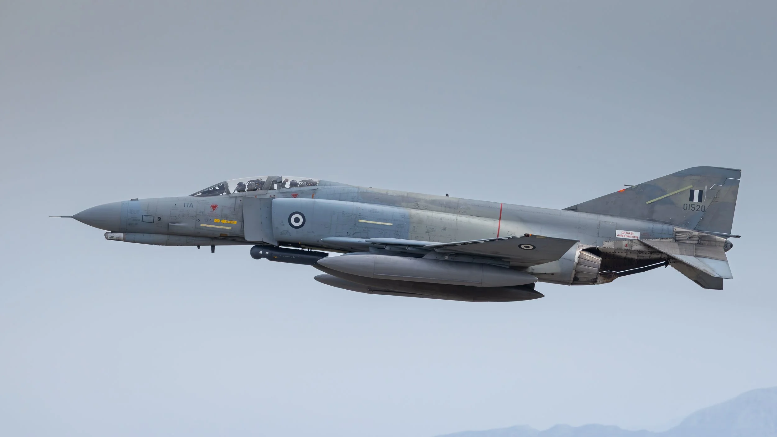 The Hellenic Air Force's F-4E AUPs were the undisputed highlight of the day. Even the backseater of this 338 Mira Phantom II could not contain his enthusiasm!