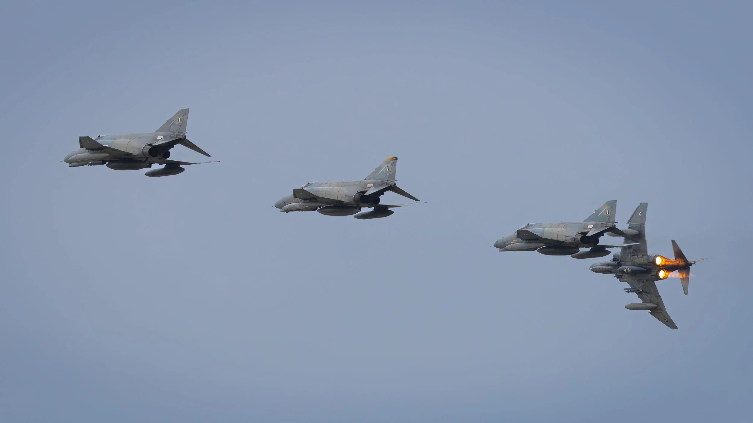 4 of 338 Mira's F-4E AUP Phantom IIs make a grand arrival at the spotters day event.