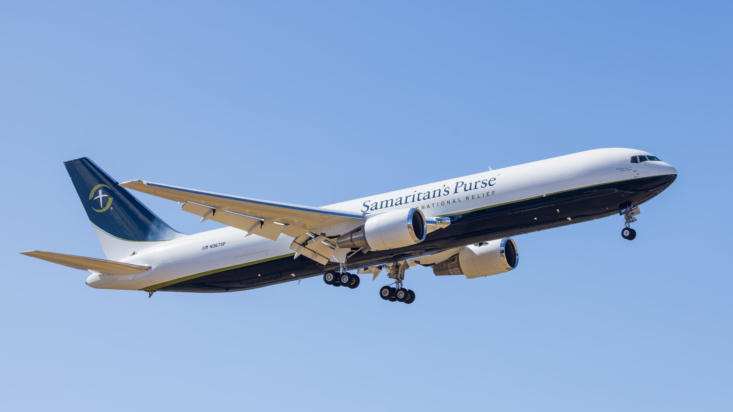 Samaritan's Purse Boeing 767-300F(ER) N367SP arriving in Curacao 13 Aug 2026 after delivering aid to Medellin, Colombia