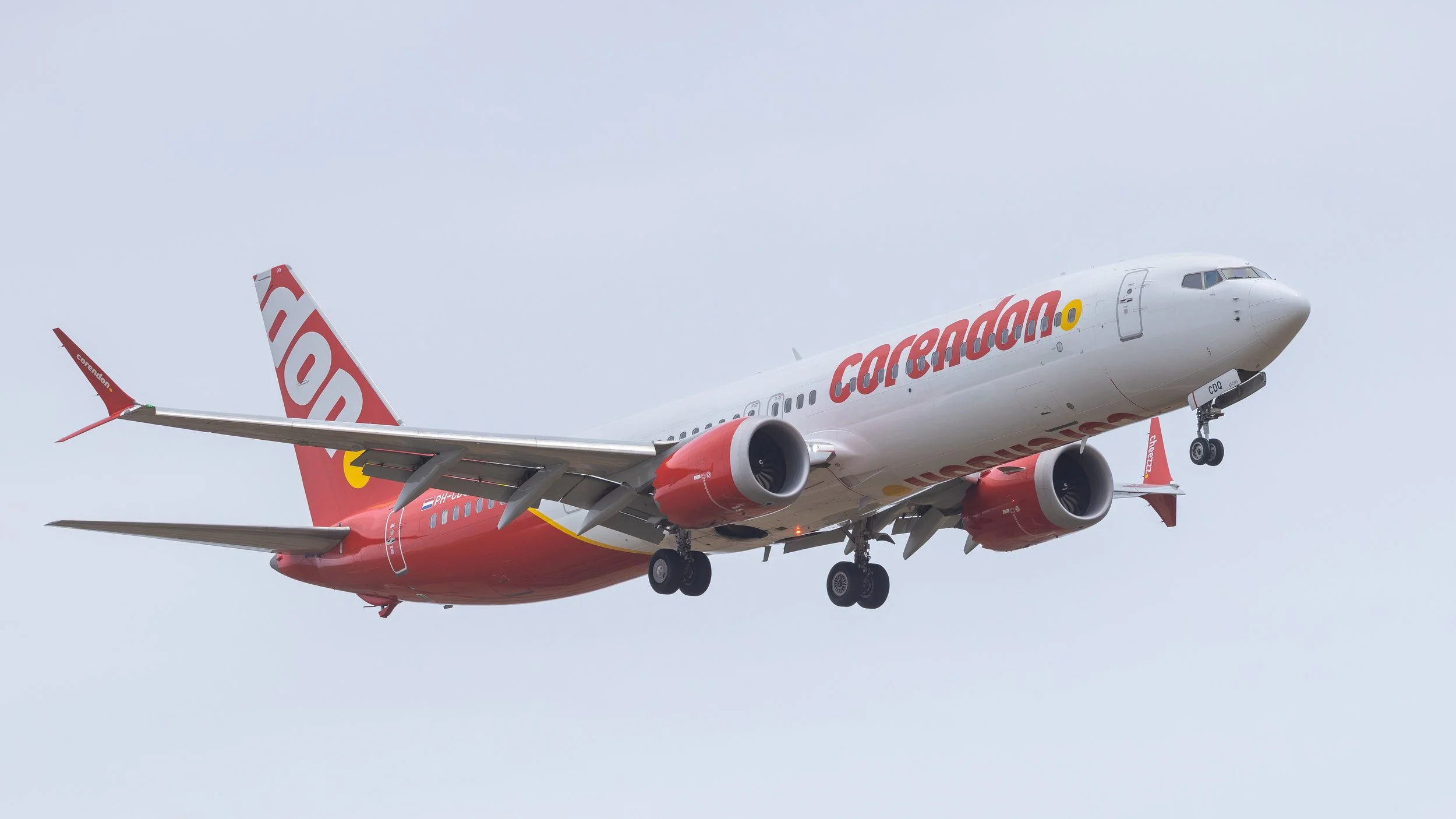 Corendon Airlines Boeing 737 Max 9 PH-CDQ arrives in Curacao TNCC from Aruba TNCA