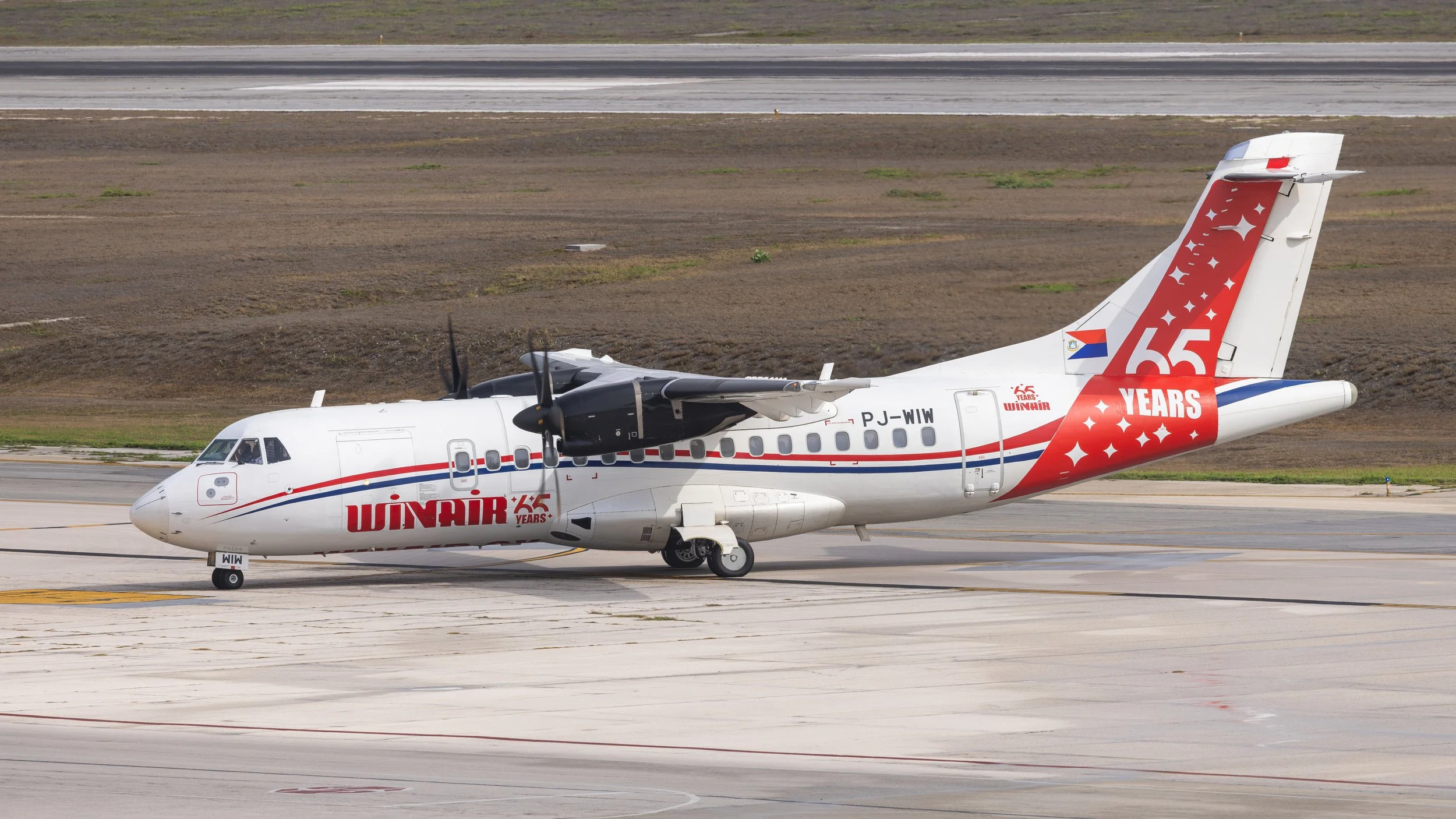 Winair ATR 42 PJ-WIW and PJ-WIY Spotted at Curaçao in 65th Anniversary Special Livery