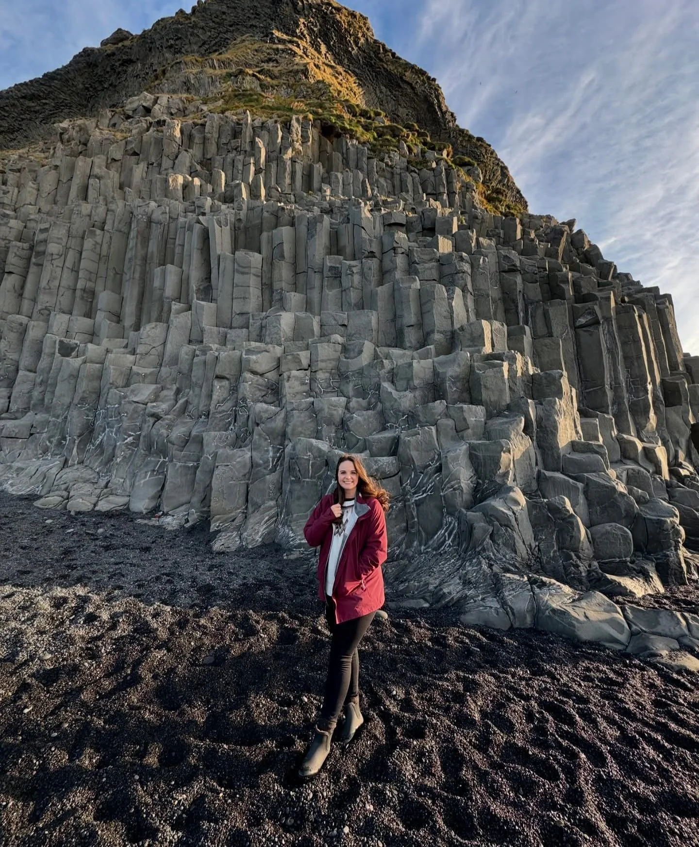 Woman at Reynisfjara beach in Iceland