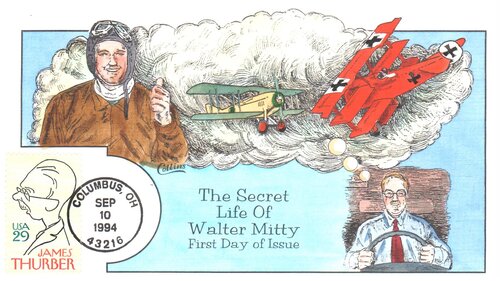 K2301 James Thurber: The Secret Life of Walter Mitty — Collins First Day  Covers