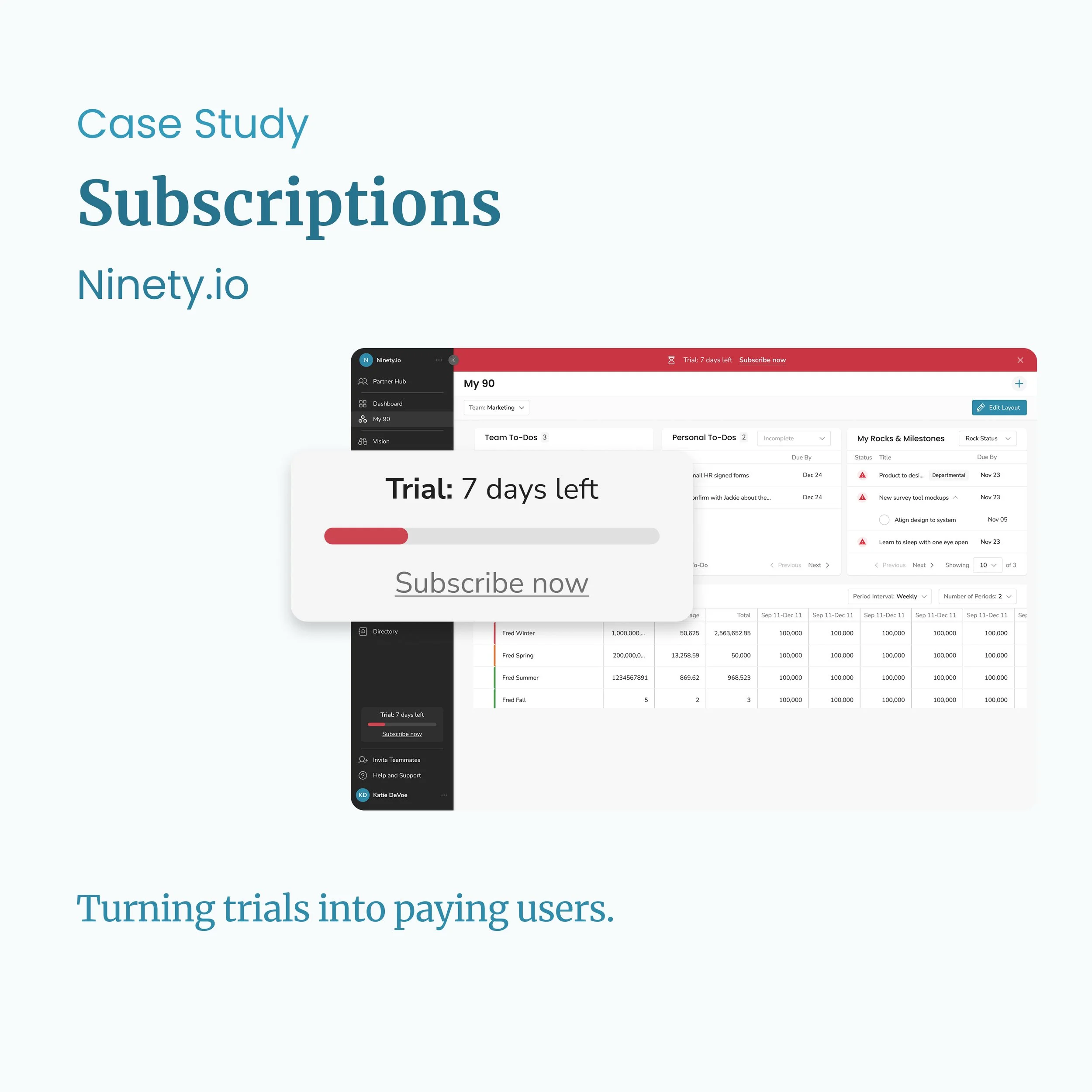 Ninety Subscription Flow