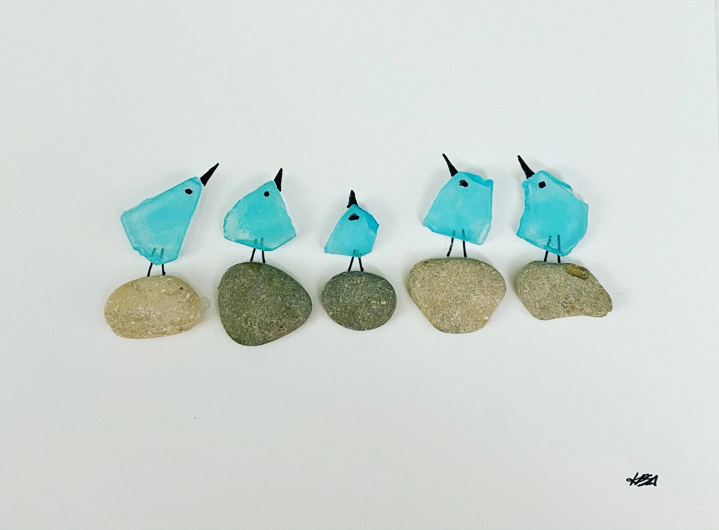 Teal Bird Family