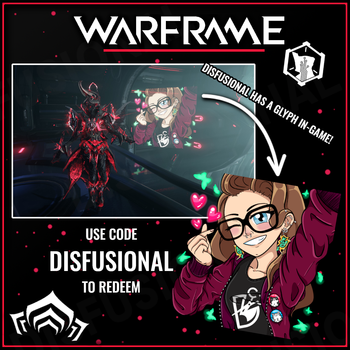 Warframe promo codes video is up on . Mainly glyphs cause