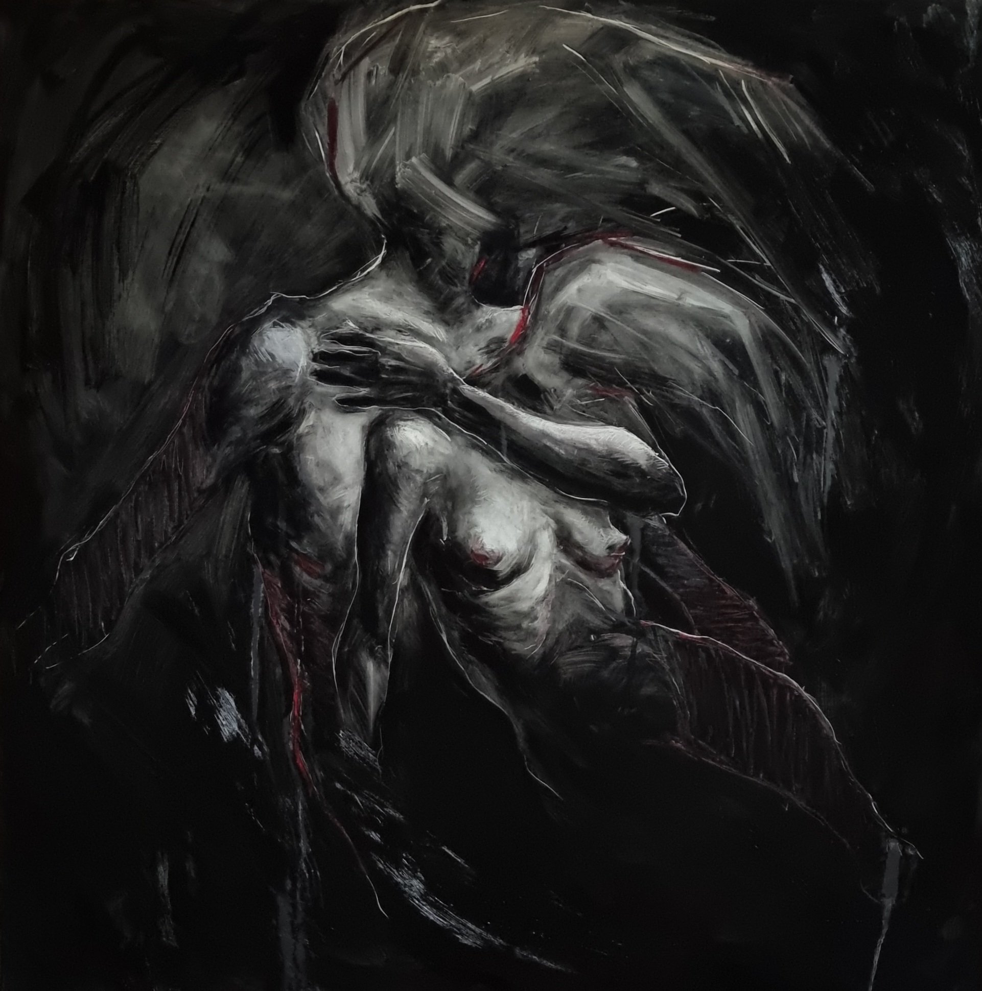 Two Figures, Oil and charcoal on linen, 2024.jpg