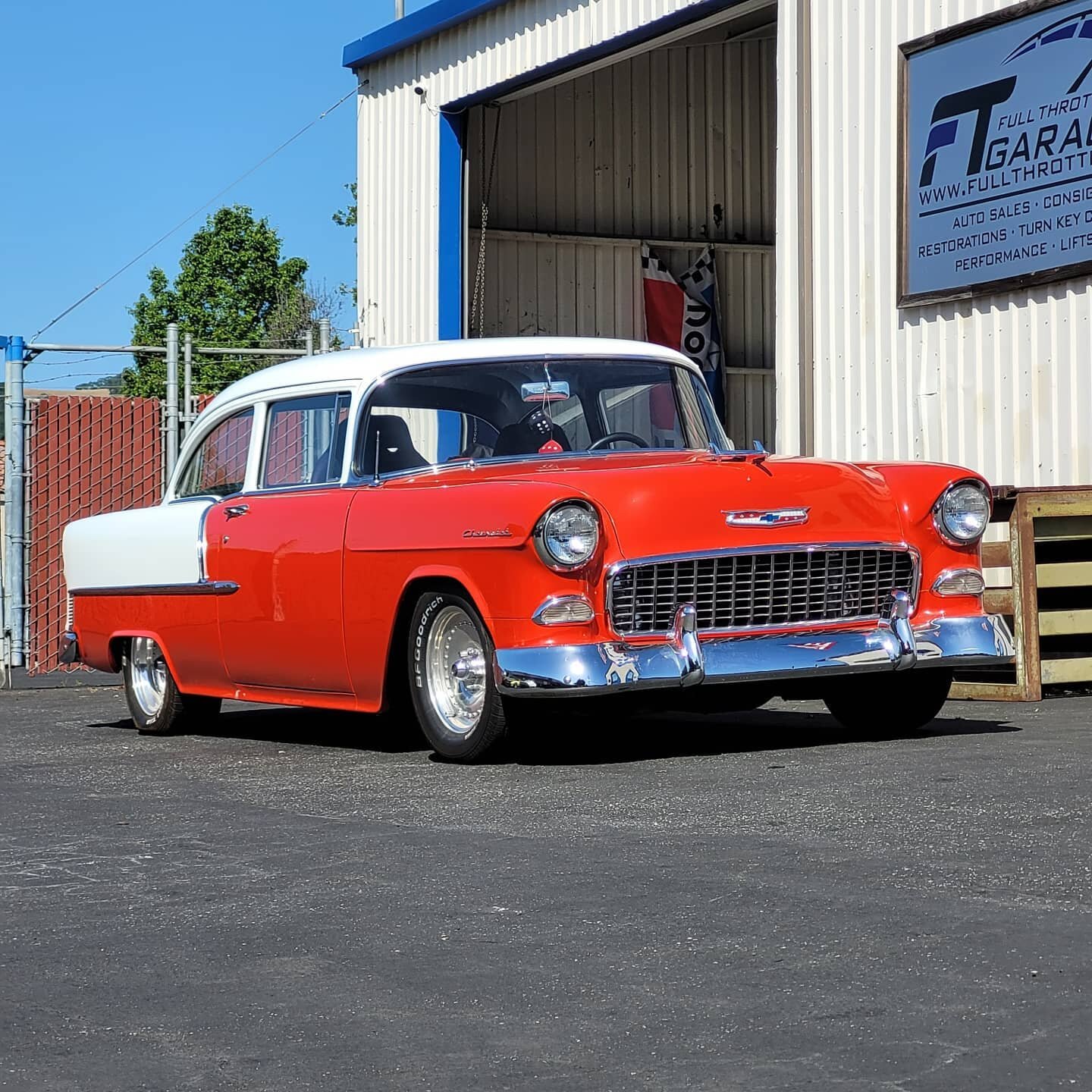 Always a good day when a gorgeous Tri-Five comes in for a stroker engine swap! This 1955 Chevrolet 2 door 210 Post was rescued from a junkyard when the client was in high-school. Check out the custom backspaced Centreline wheels and pristine 30 year 