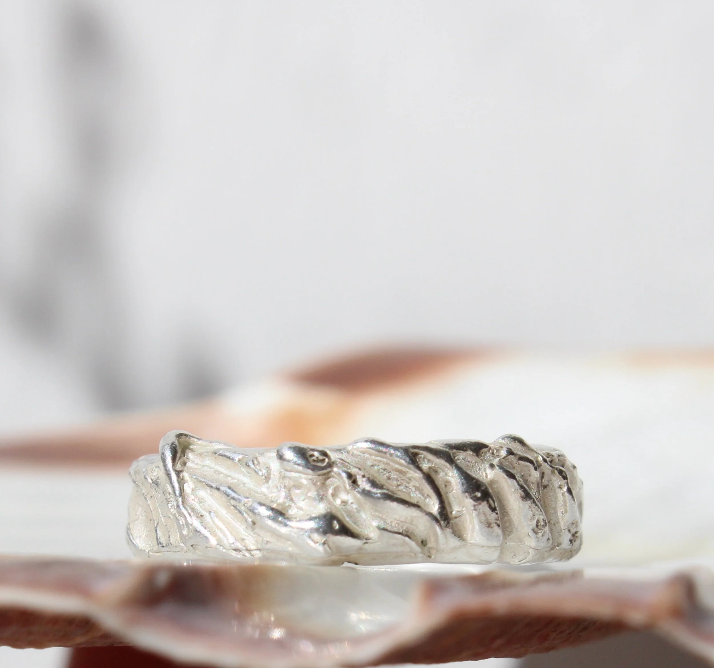 Sterling Silver Atlantic Carved Ring