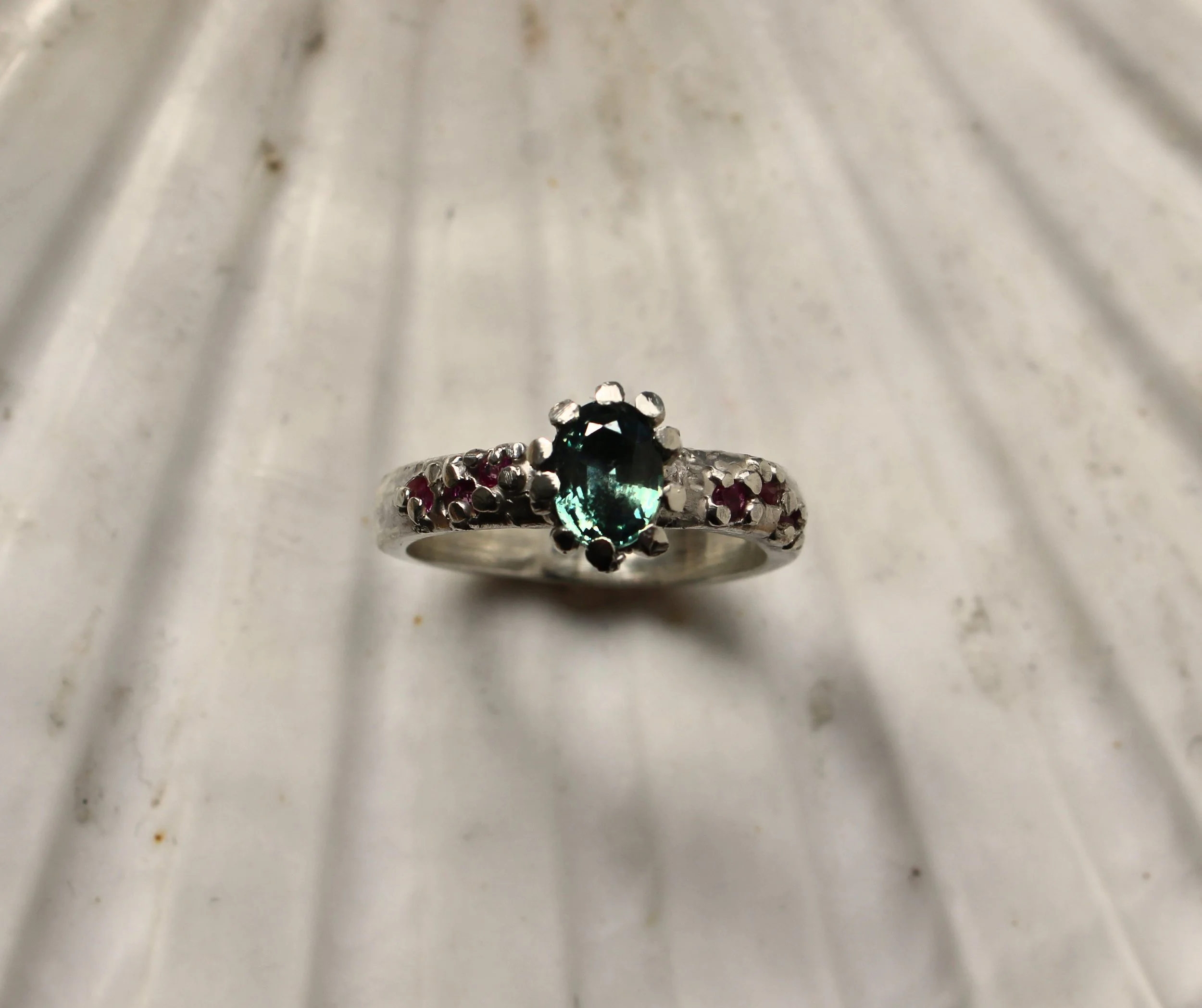 Silver Montana Sapphire Skye Ring