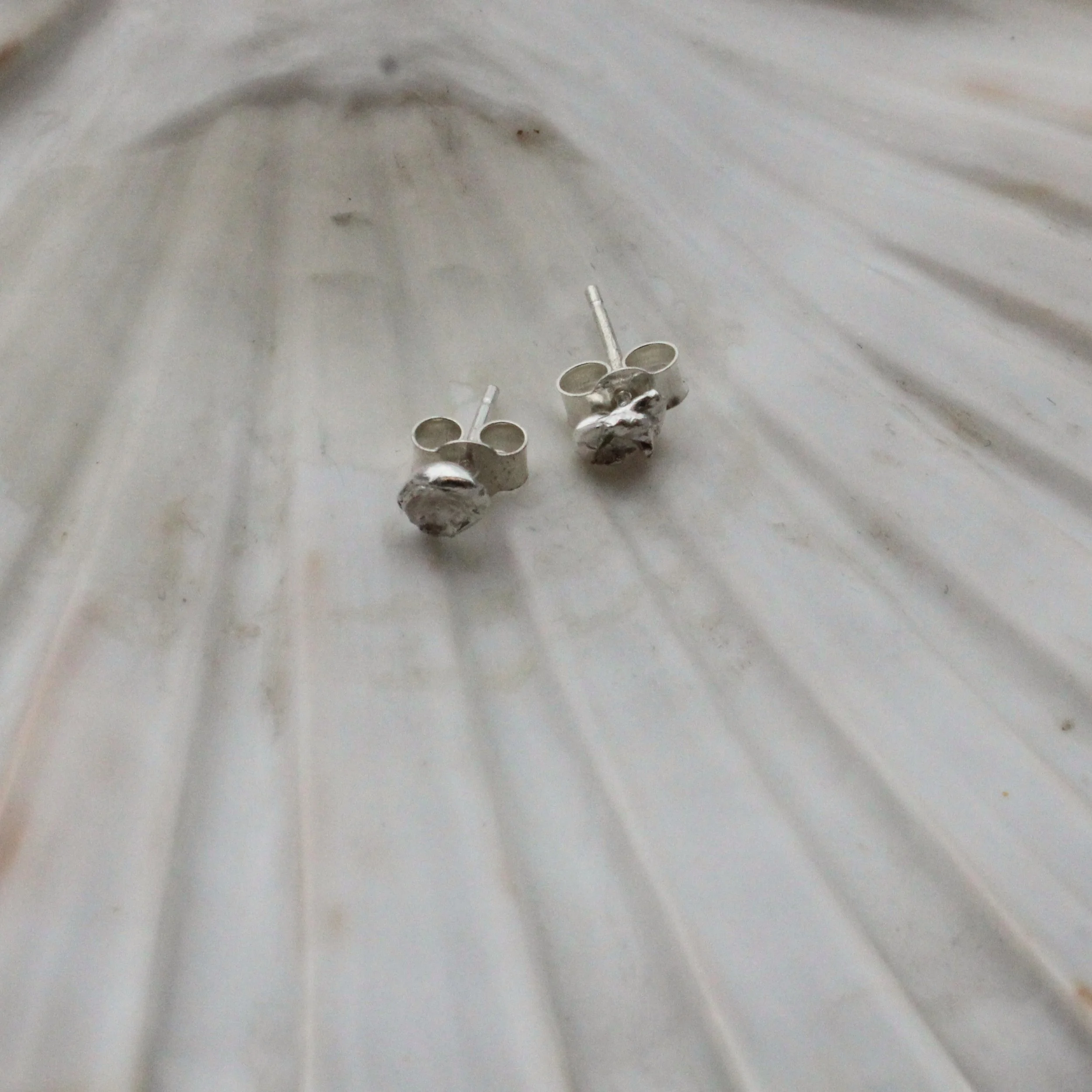 Sterling Silver Water Cast Studs