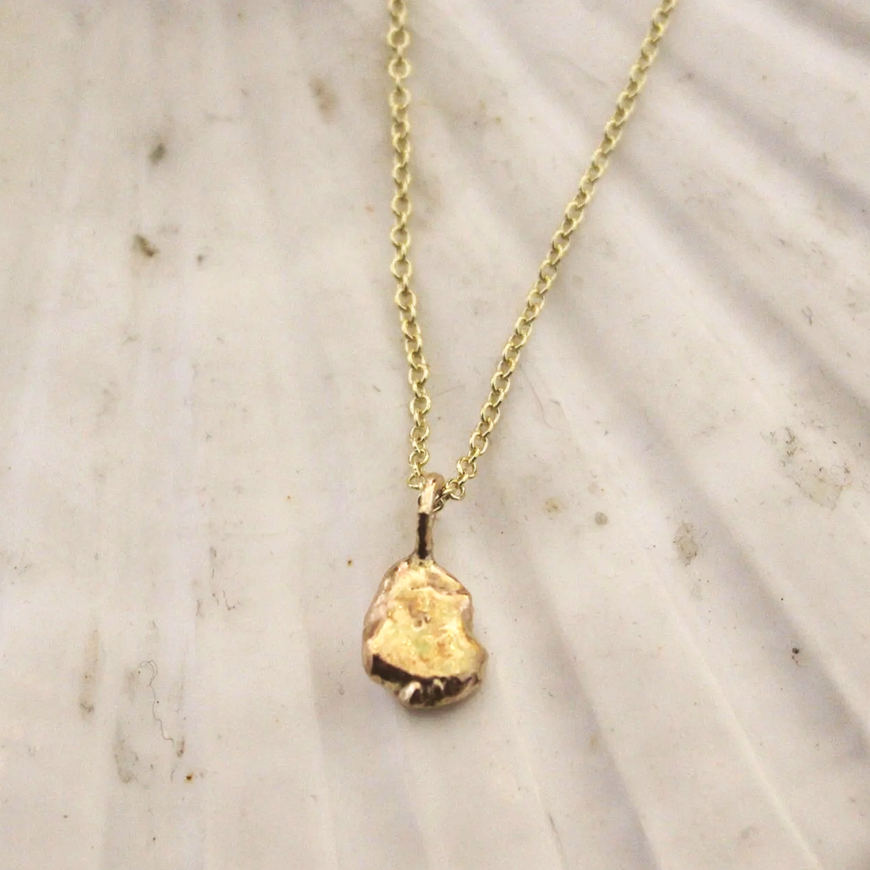 9ct Yellow Gold Water Cast Necklace