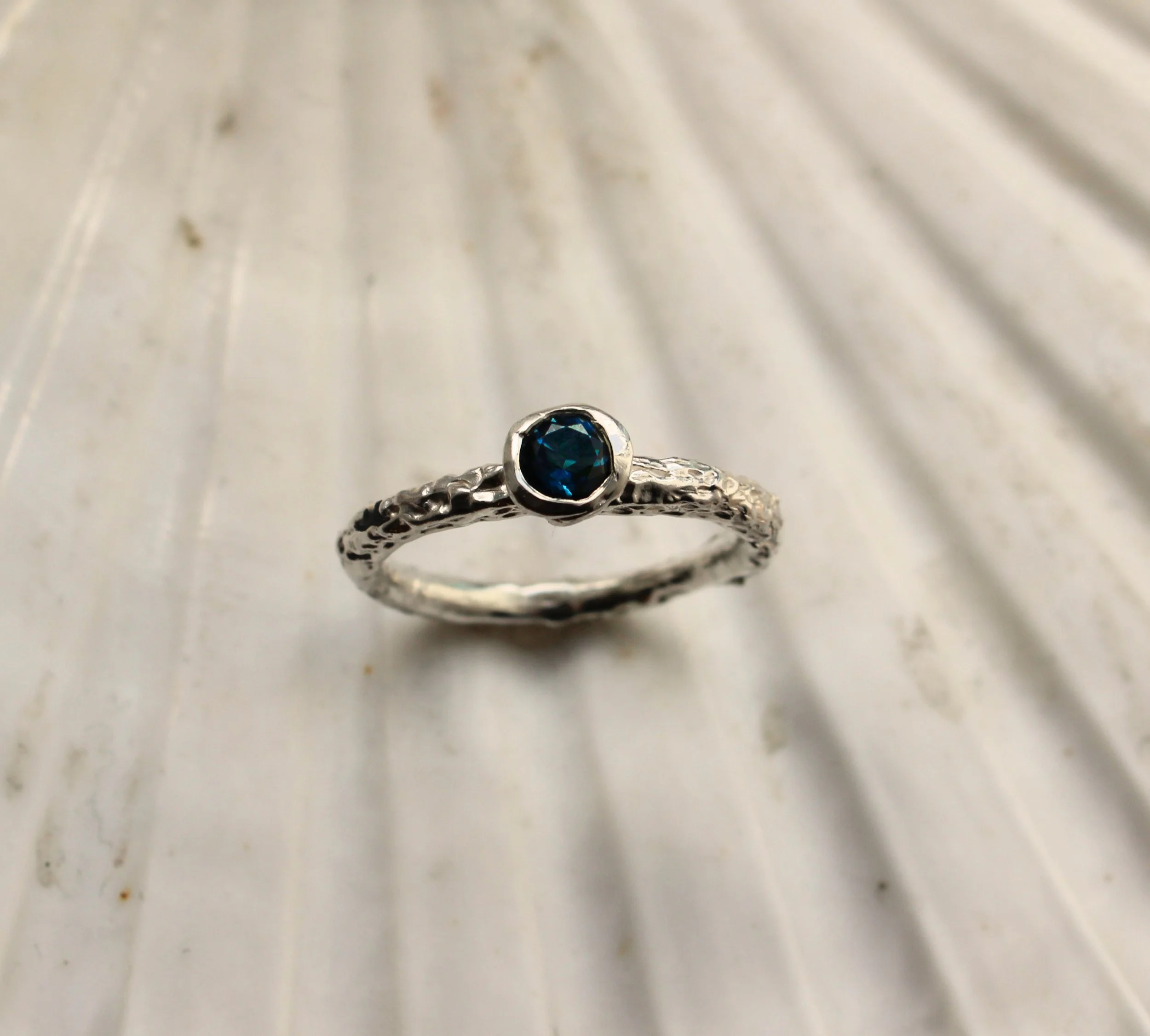 Sterling Silver London Blue Topaz Rockpool Ring