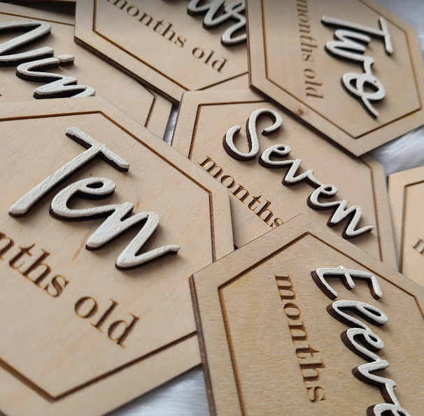 Monthly Milestones Tags - Hexagon