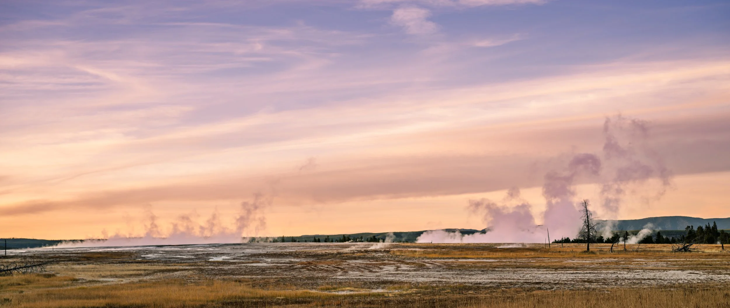 Geothermal Feild at Sunset