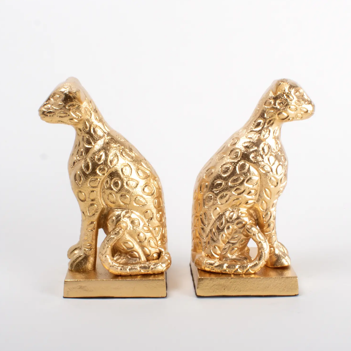 Gilded Gold Cheetah Bookends — Liv & Co Design