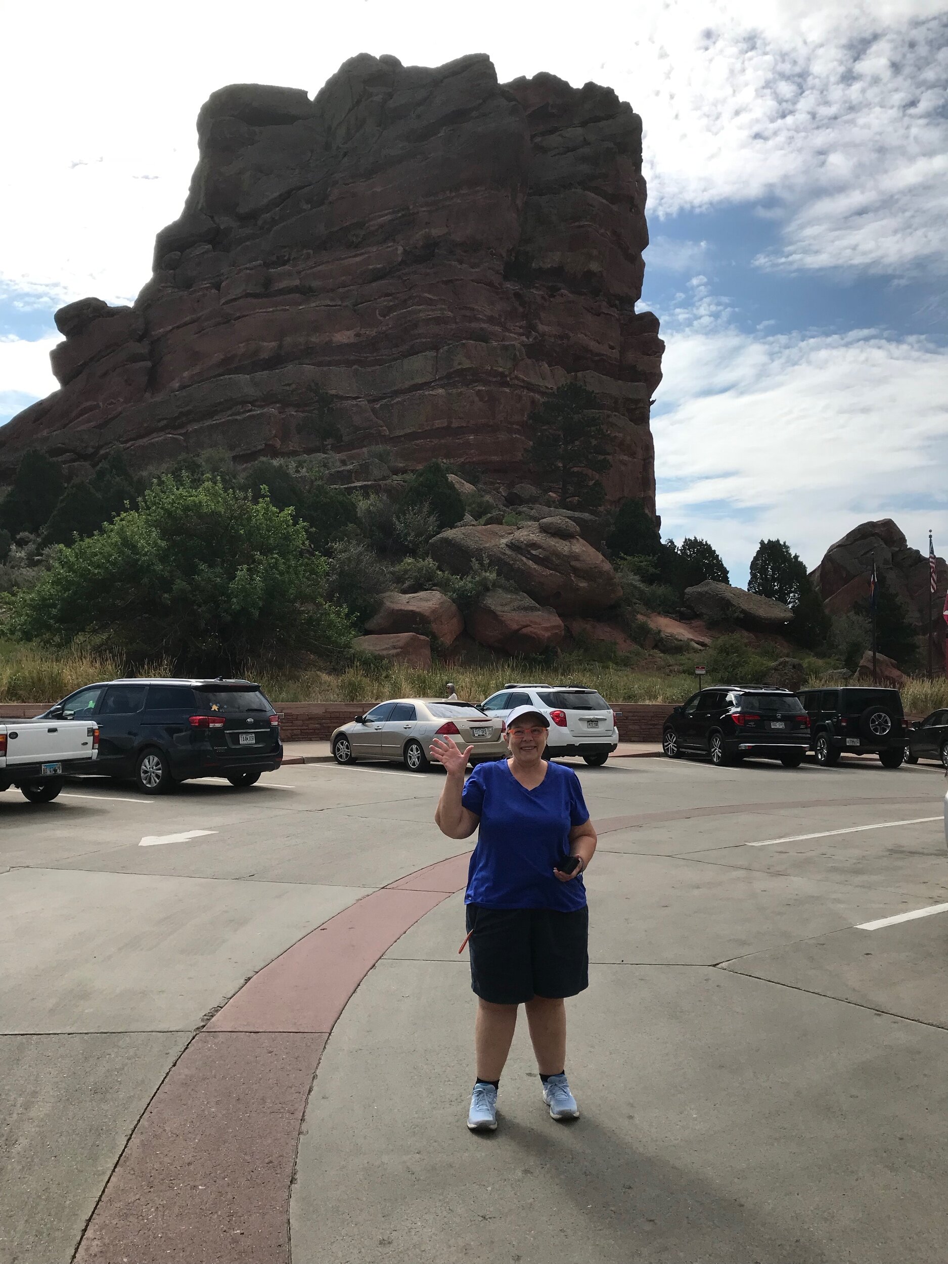 Susan in the Red Rocks parking lot.