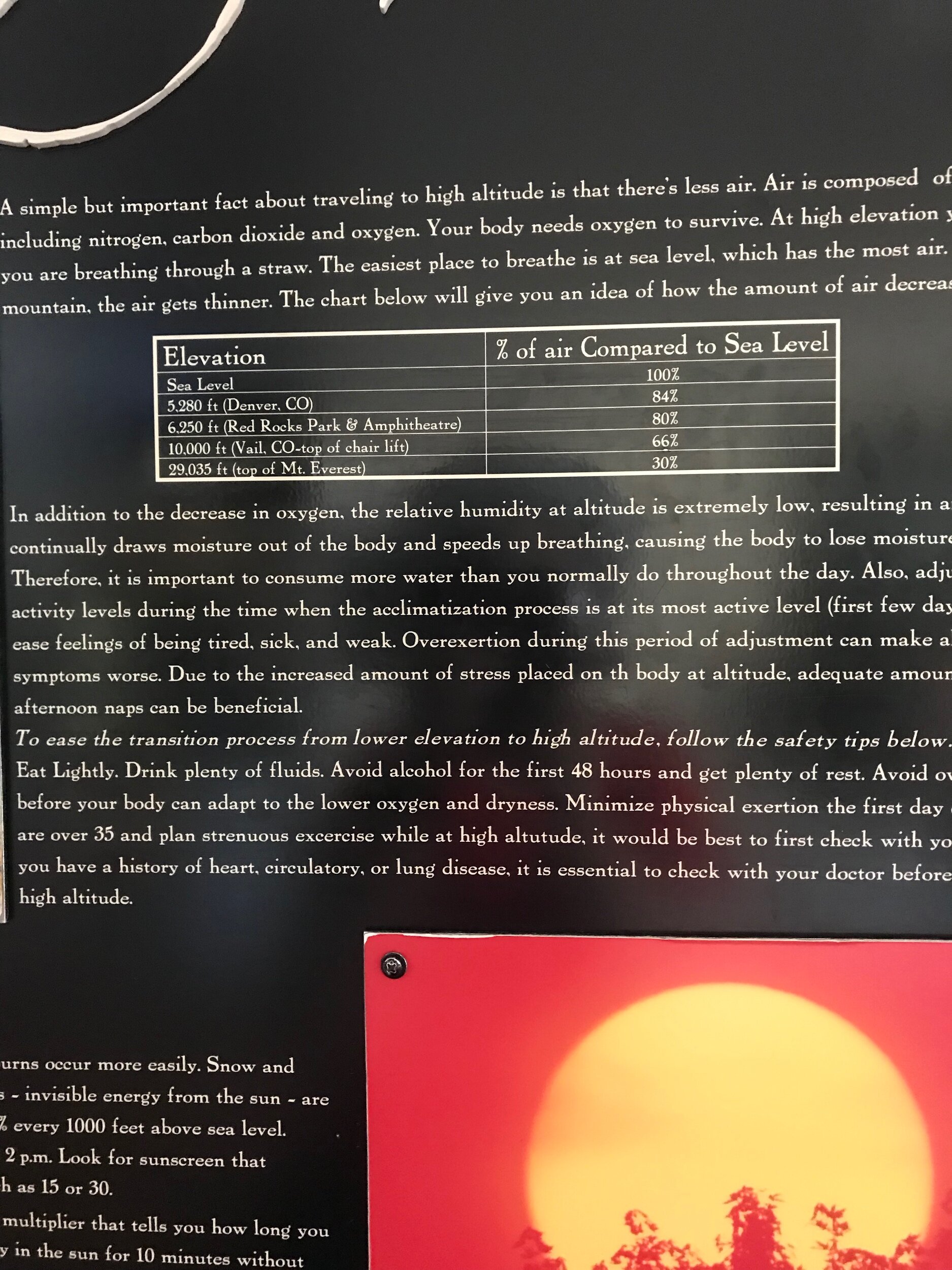 An explanation of height, oxygen levels, etc. Impressive!