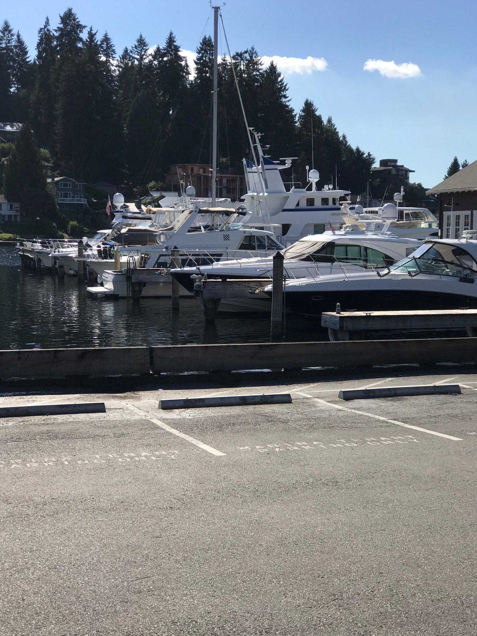 Boats in the background.