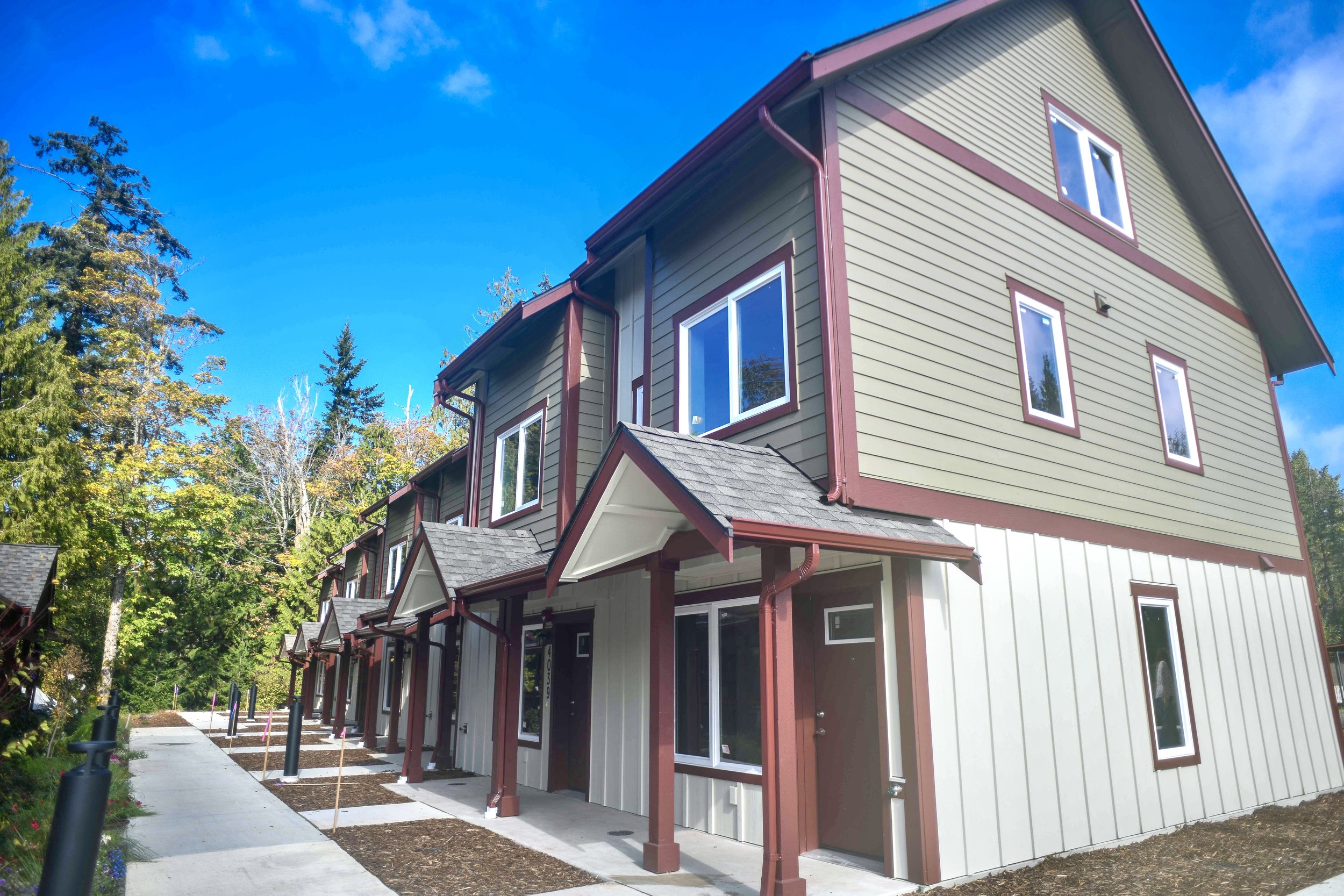 South and east facades of Telegraph Townhomes.