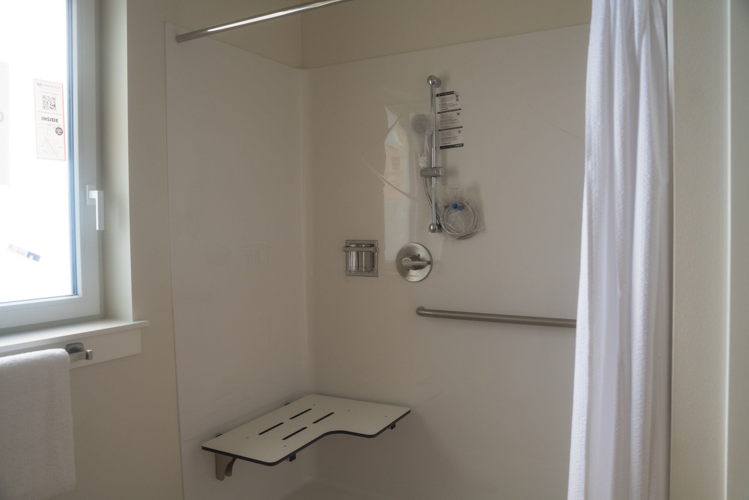 ADA-ready interior accessible bathroom shower.