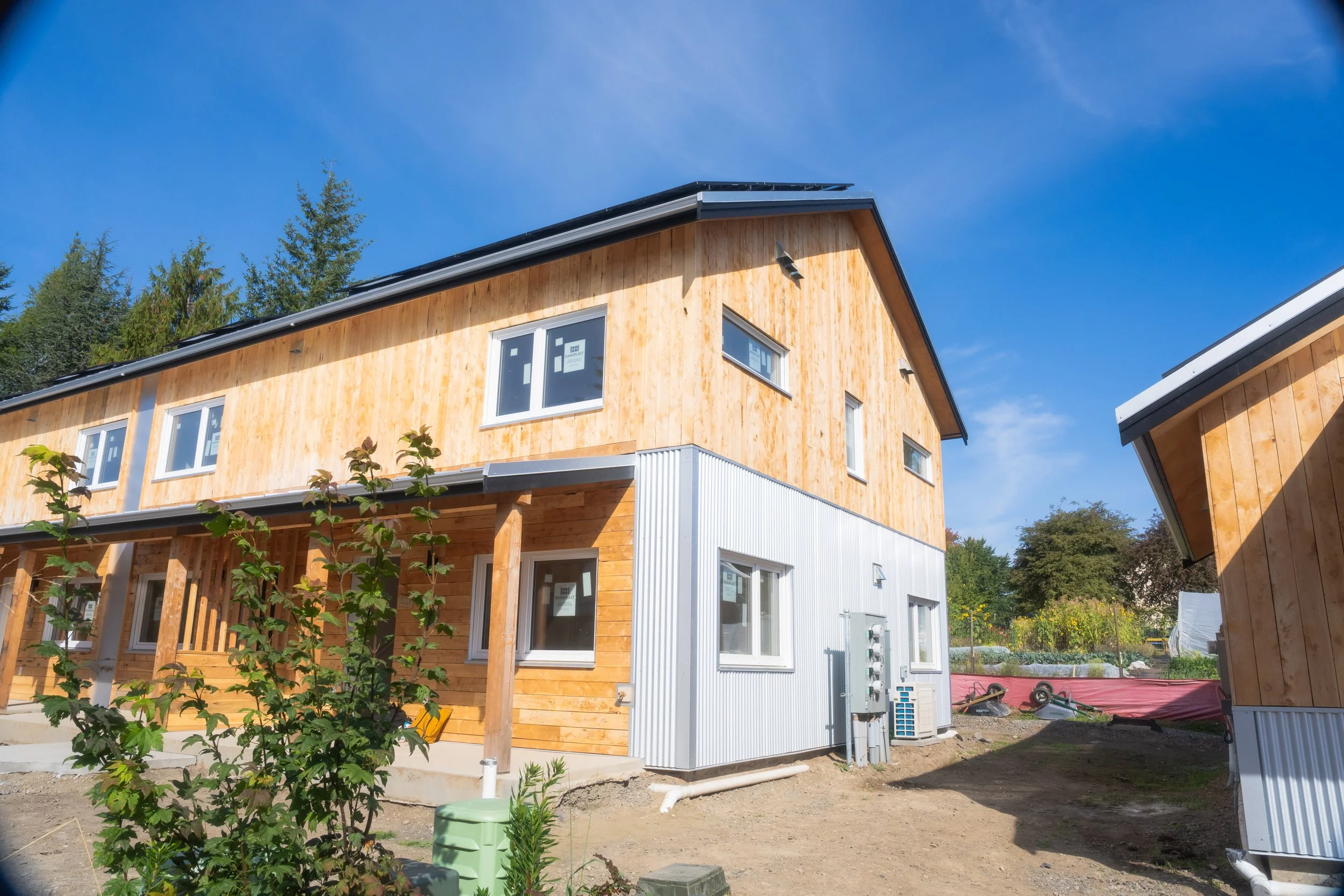 Ground view of LaFreniere Court's north-western most townhomes.